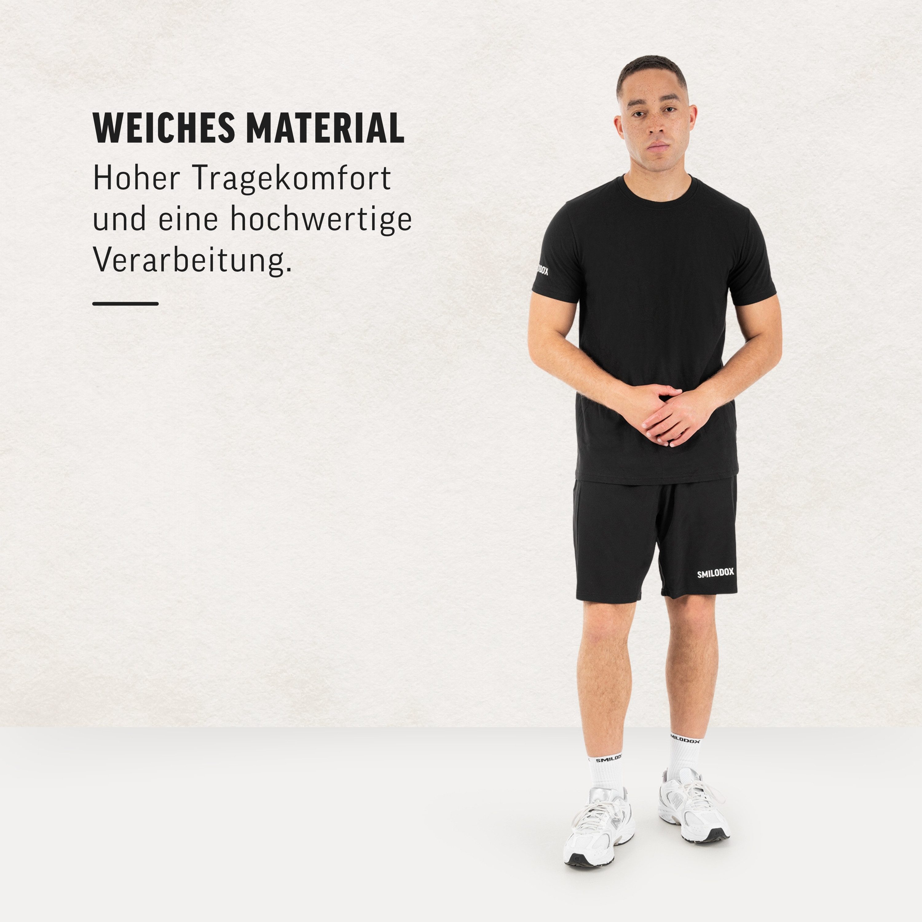 Smilodox T-Shirt Norven Herren, Regular Fit, Fitnessshirt, Baumwolle Modal, Sport Modalmix, Stretch, Arm-Print, weich, atmungsaktiv