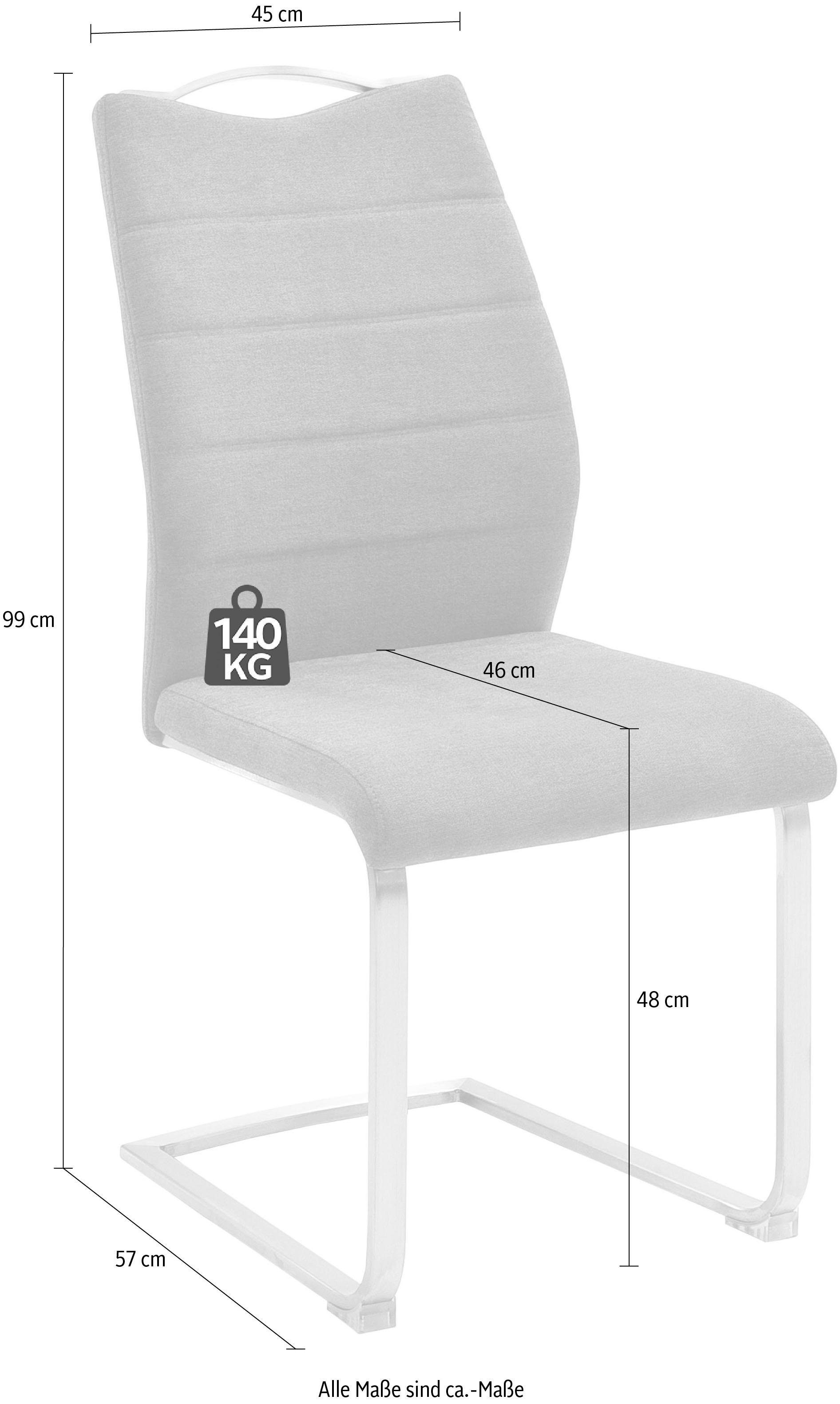 2 Stuhl 140 furniture (Set, belastbar St), Freischwinger bis Kg | Cappuccino Ferrera Cappuccino MCA