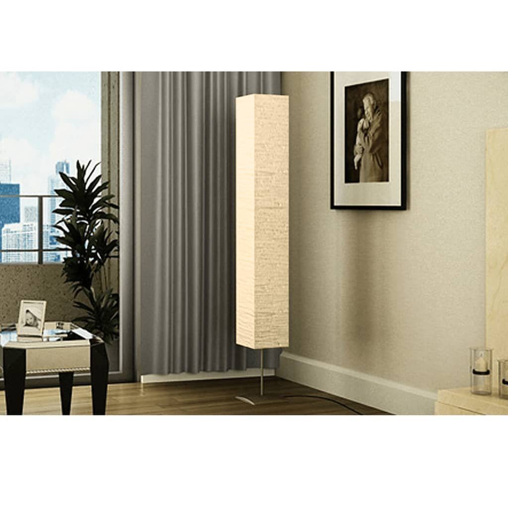 vidaXL Stehlampe 170 cm Standleuchte mit Stahlständer 170 cm Beige Reispapier Papierlam – Bild 3 von 4