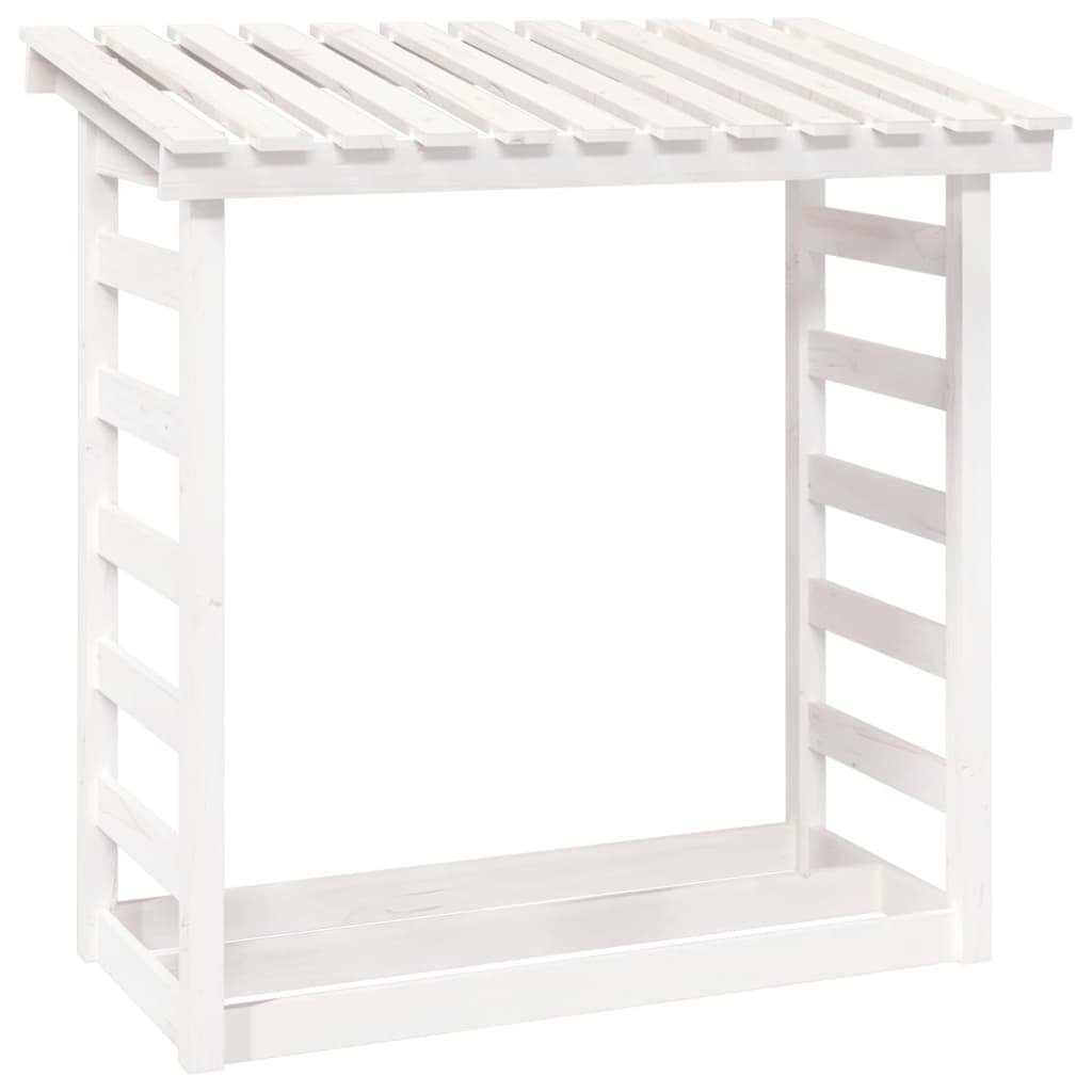 furnicato Kaminholzregal Weiß 108x64,5x110 cm Massivholz Kiefer, BxTxH:64.5x108x110 cm, (1-St)