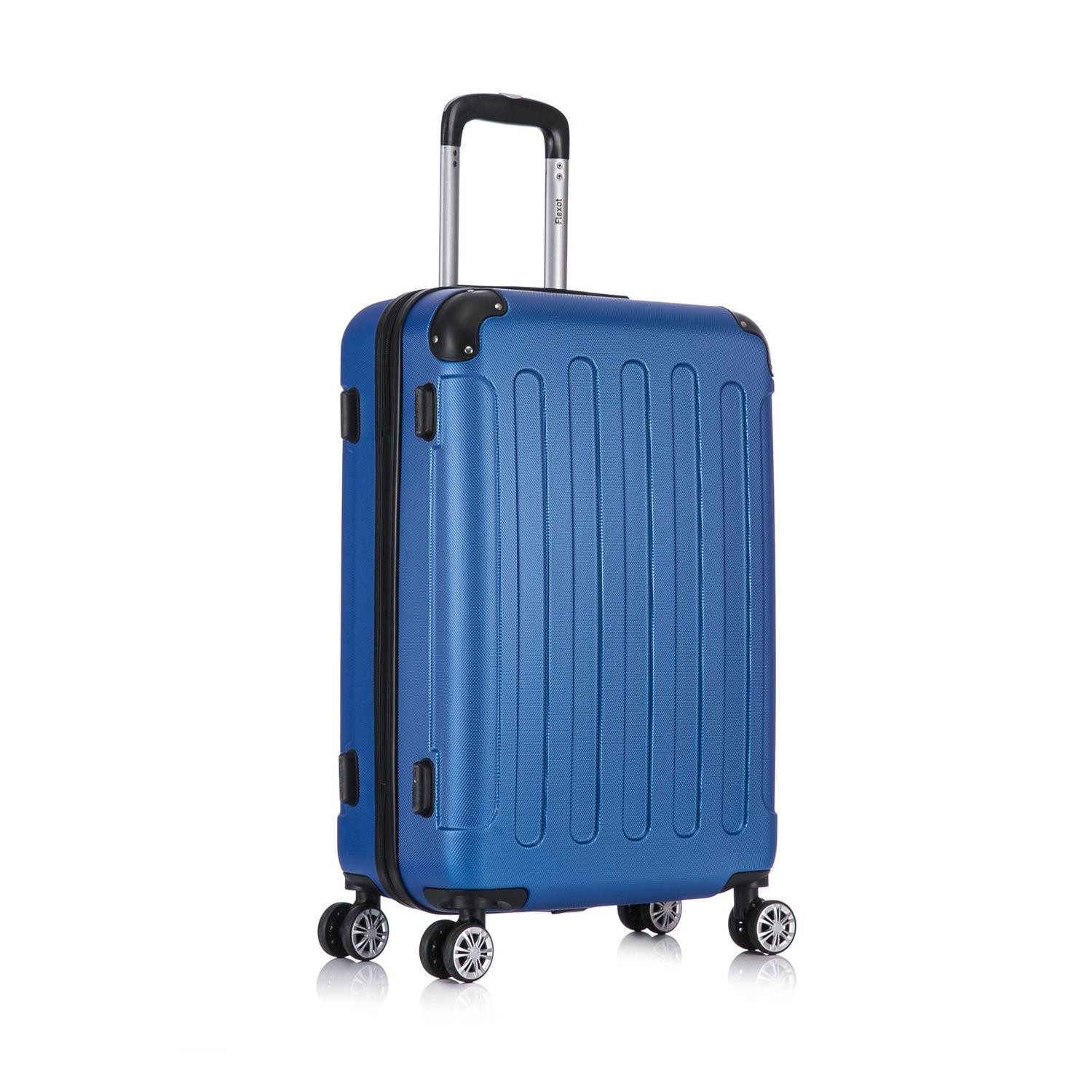 Flexot Hartschalen-Trolley F-2045 Kofferset, 360° Rollen, robuster Reisekoffer, Bordcase, 4 Rollen, Robuster und moderner Koffer mit vier 360° Rollen und Zahlenschloss