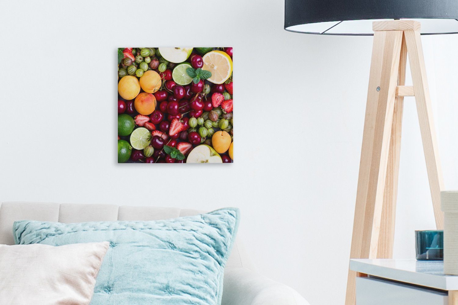 Obst Wohnzimmer - Leinwand für (1 Leinwandbild St), Schlafzimmer Bilder Sommer, OneMillionCanvasses® Farben -