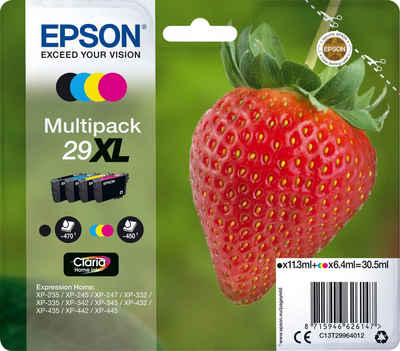 Epson 29XL Tintenpatrone (Spar-Set, original Druckerpatrone 29 schwarz/cyan/magenta/gelb C13T29964012 XL)
