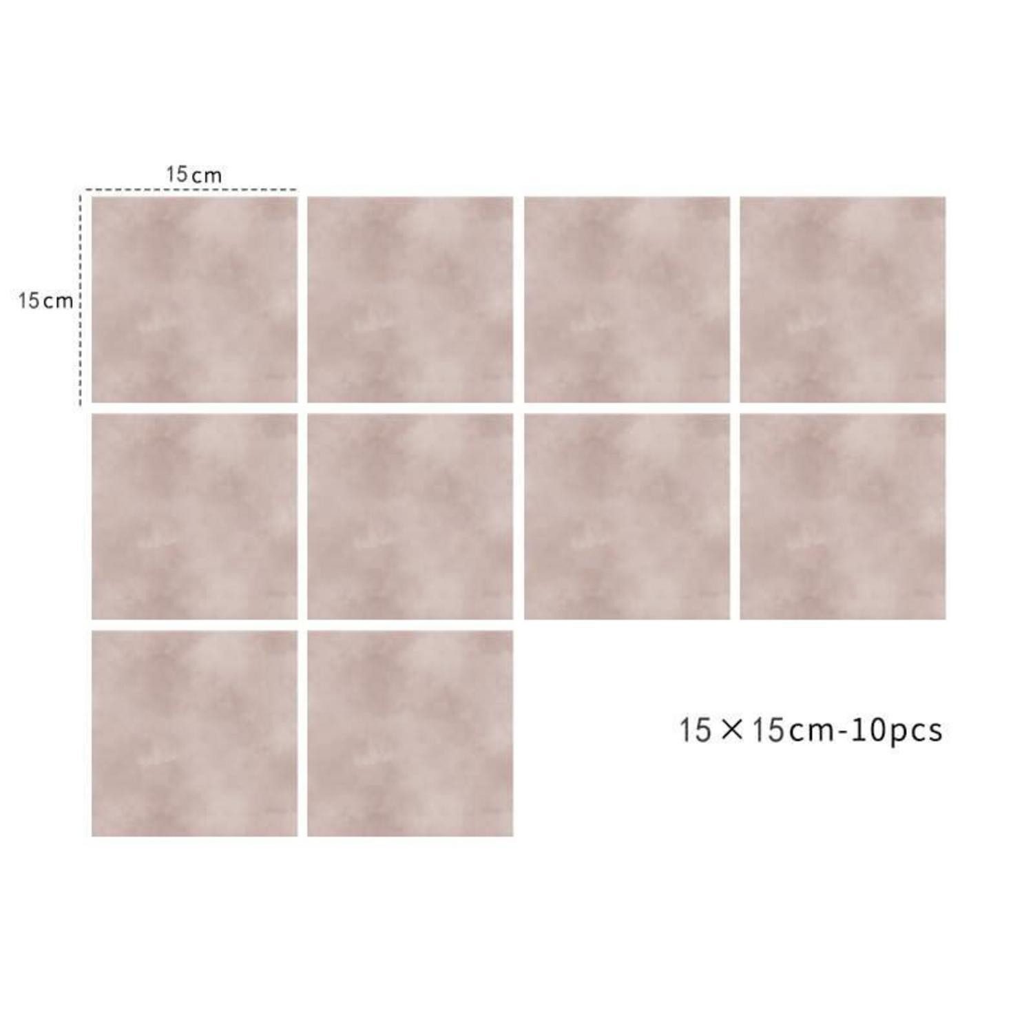LuxusKollektion Fliesenaufkleber Vinyl Fliesenaufkleber Rosa 15x15cm (10 St)
