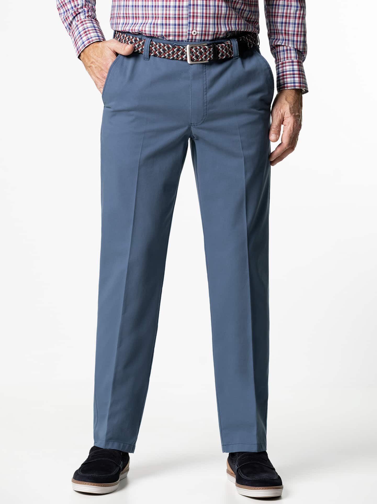 Walbusch Chinohose Herren Extraglatt-Stretchbund-Chino Regular Fit bügelfrei Baumwollhose mit Comfort-Bund (6 cm Dehnreserve), inkl. Flechtgürtel