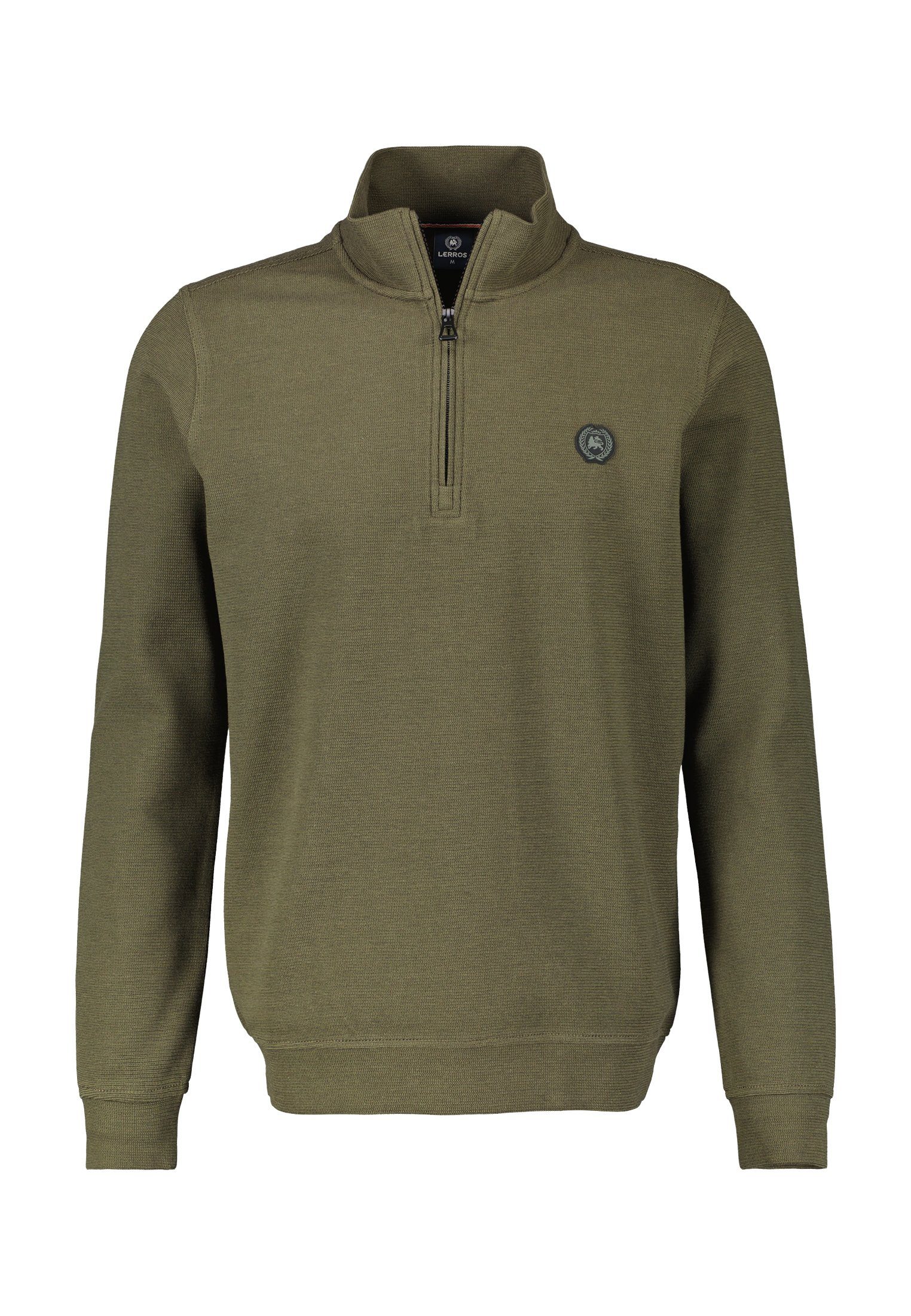 LERROS in AGED Strukturqualität Sweatjacke Sweat-Troyer LERROS OLIVE