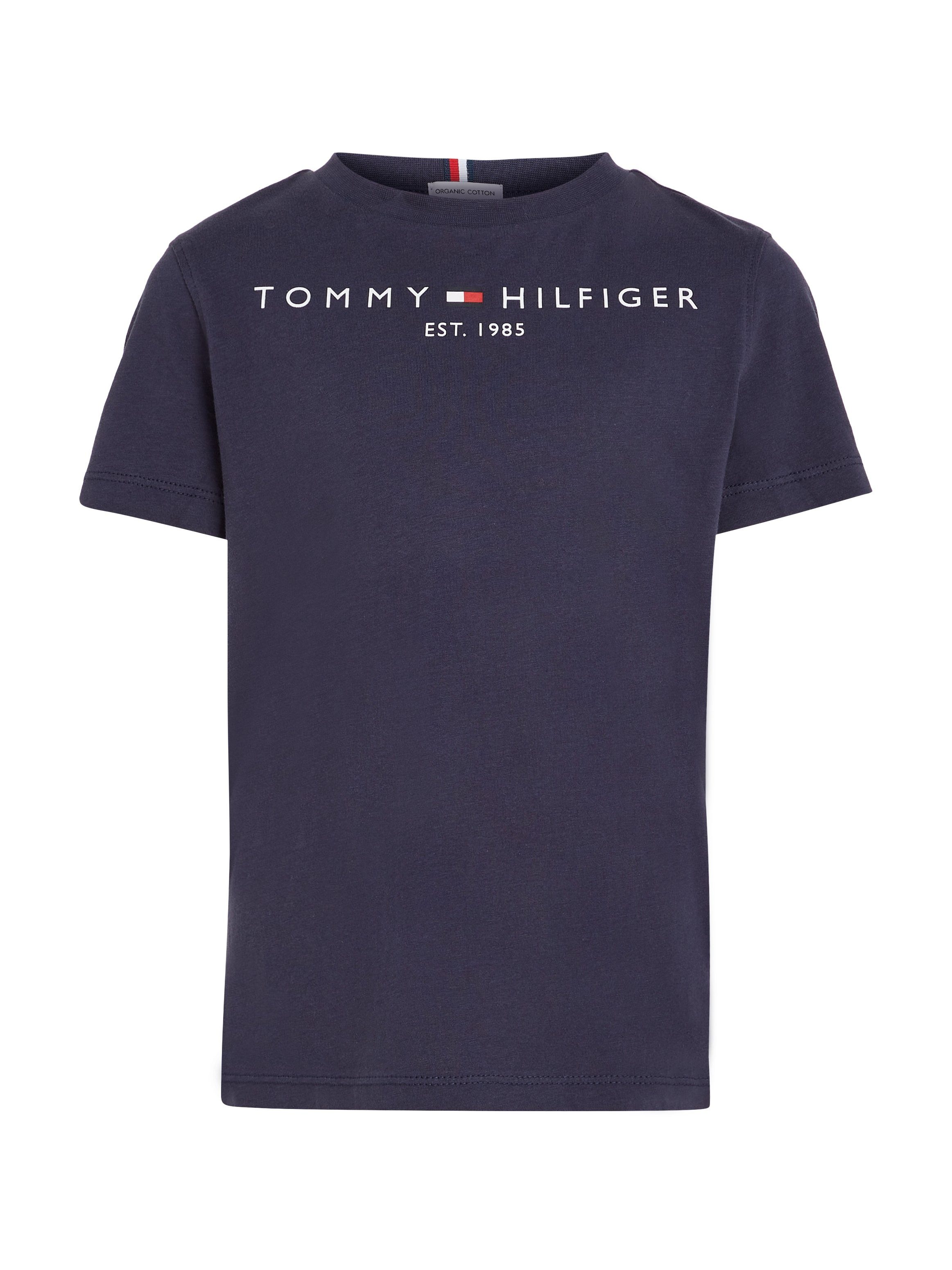Tommy Hilfiger Twilight_Navy ESSENTIAL Rundhalsshirt mit Tommy SWEATPANTS Logo-Schriftzug Hilfger