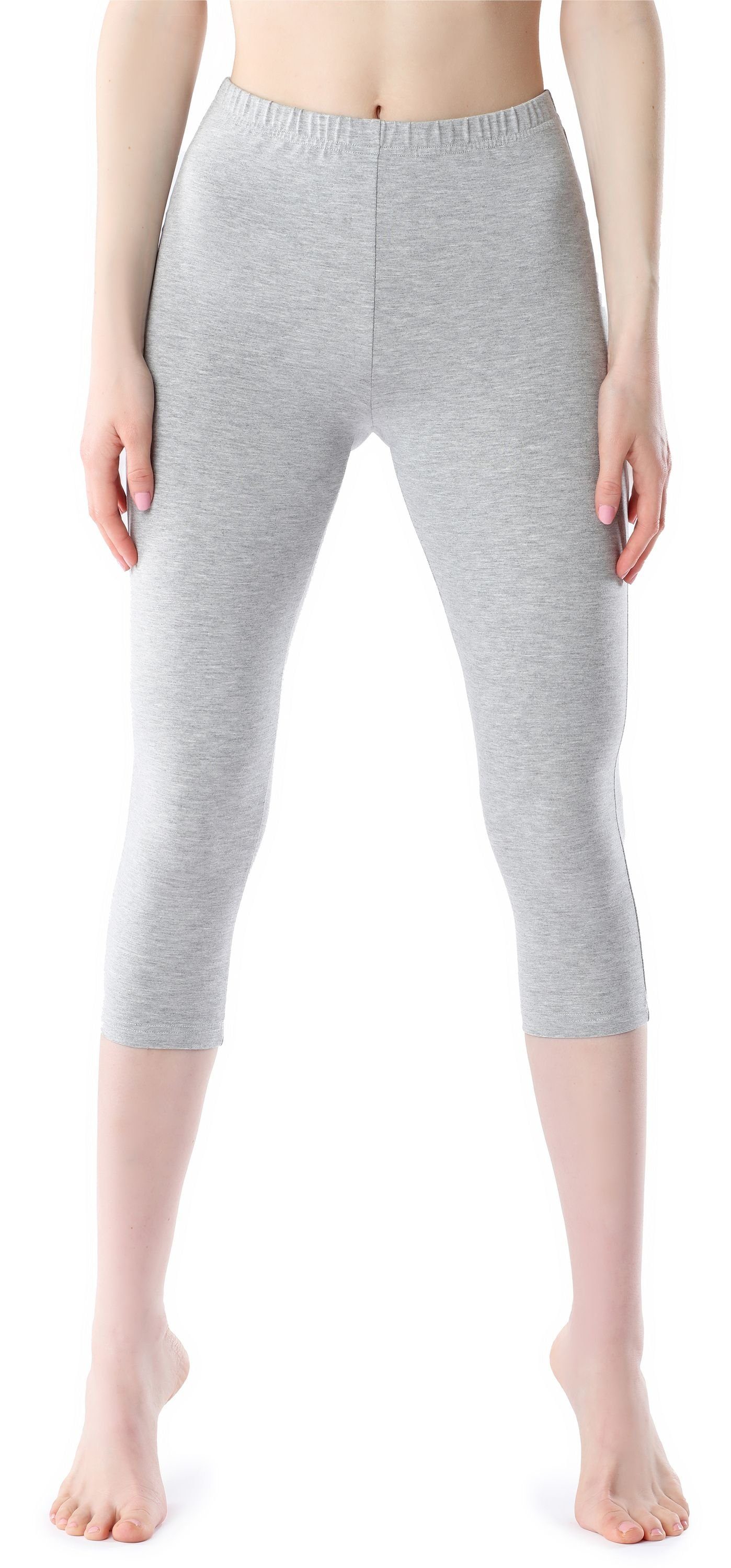 Bellivalini Leggings Damen Leggings 3/4 aus Viskose BLV50-204 (1-tlg) elastischer Bund Melange