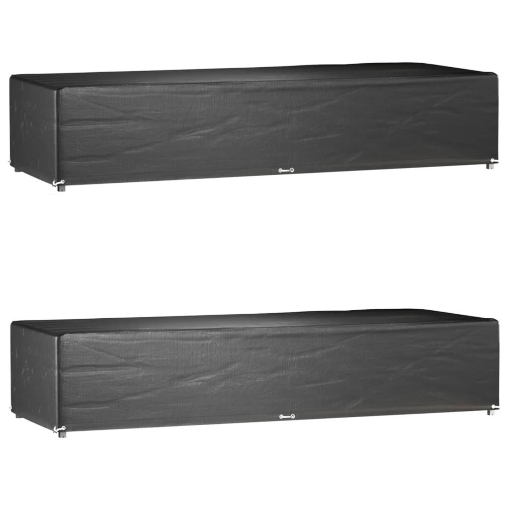 vidaXL Gartenmöbel-Schutzhülle Abdeckungen für Sonnenliegen 2 Stk 12 Ösen 205x75x40 cm