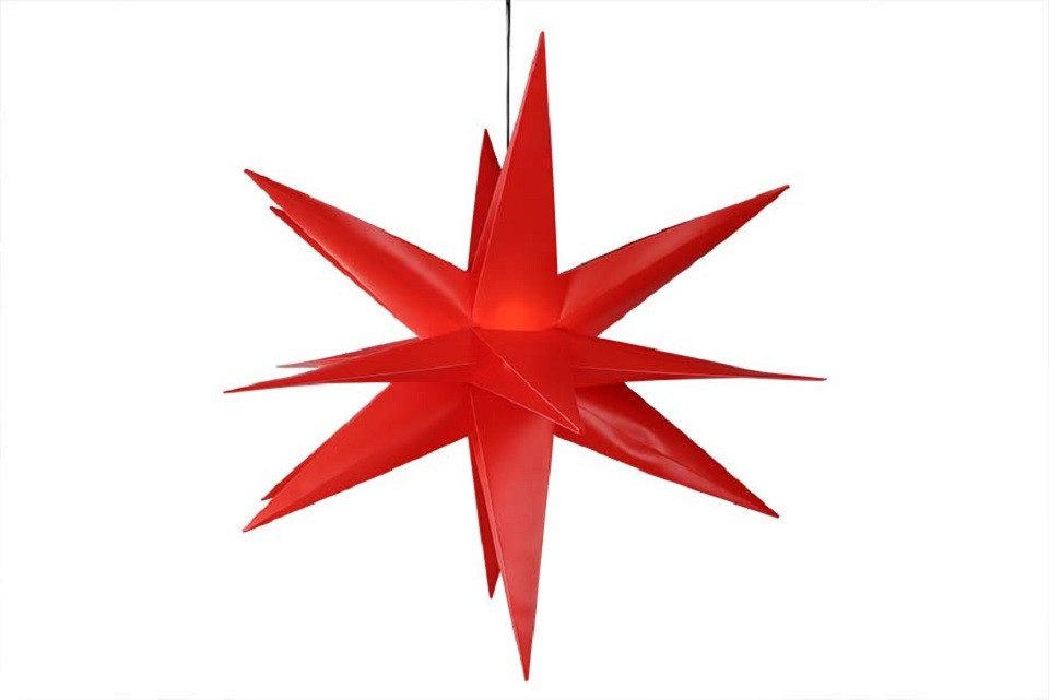 Gartenpirat LED Stern Faltstern 18 Zacken aus Kunstoff-Folie mit LED-Birne günstig online kaufen