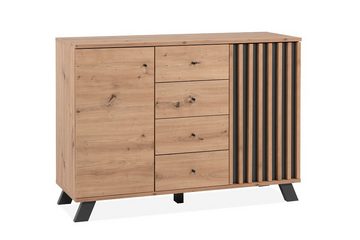 Finori Sideboard Kommode Sideboard Medan, mit 3D-Lamellen, Artisa