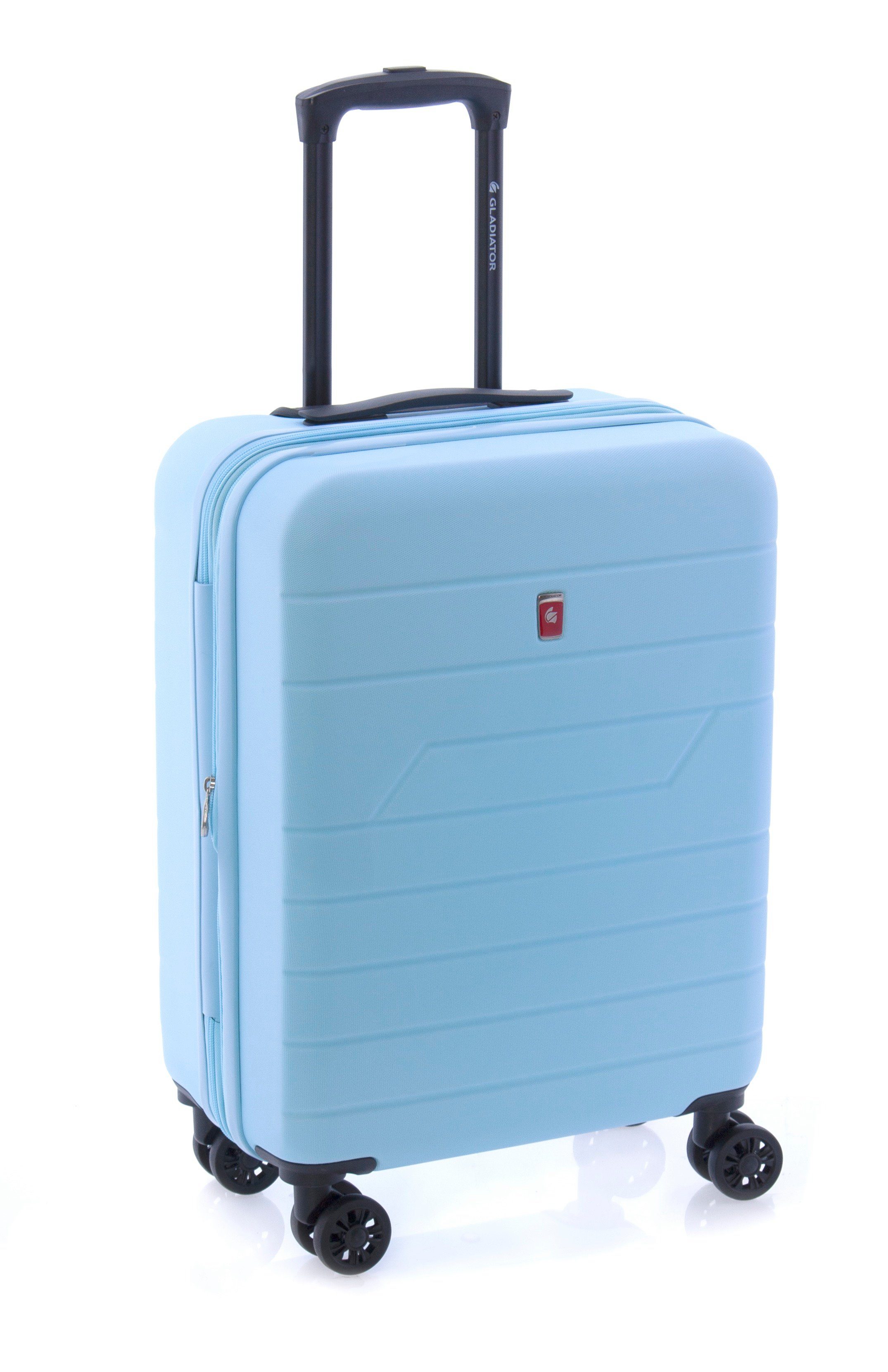 GLADIATOR Handgepäck-Trolley Koffer Dehnfalte, rot, TSA-Schloss, 55 hellblau, Liter, 36/40 minzgrün, - 4 Farben: blau, cm, Rollen, schwarz, Volumen: gelb