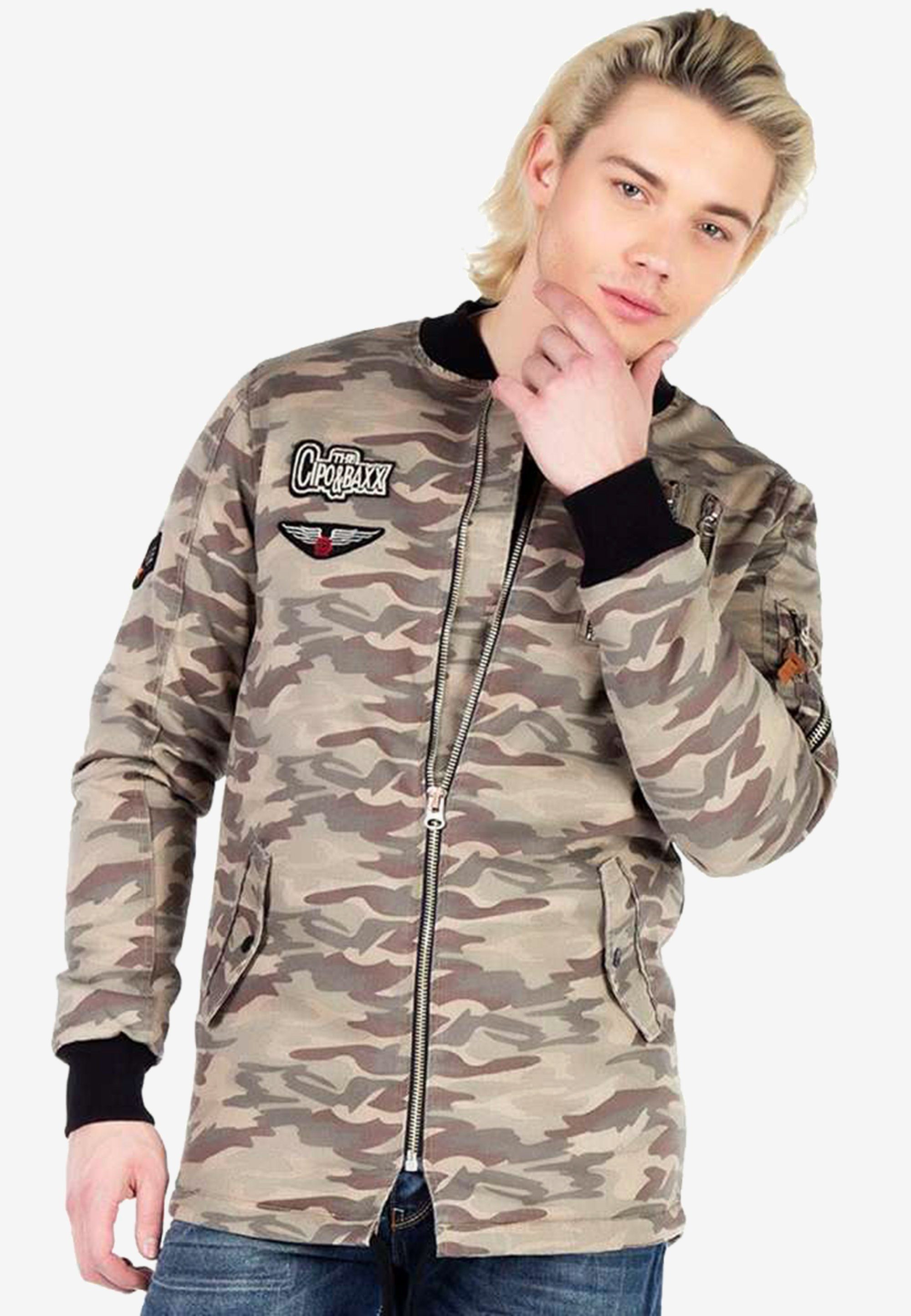 Cipo & Baxx Outdoorjacke im angesagten Military-Style mehrfarbig