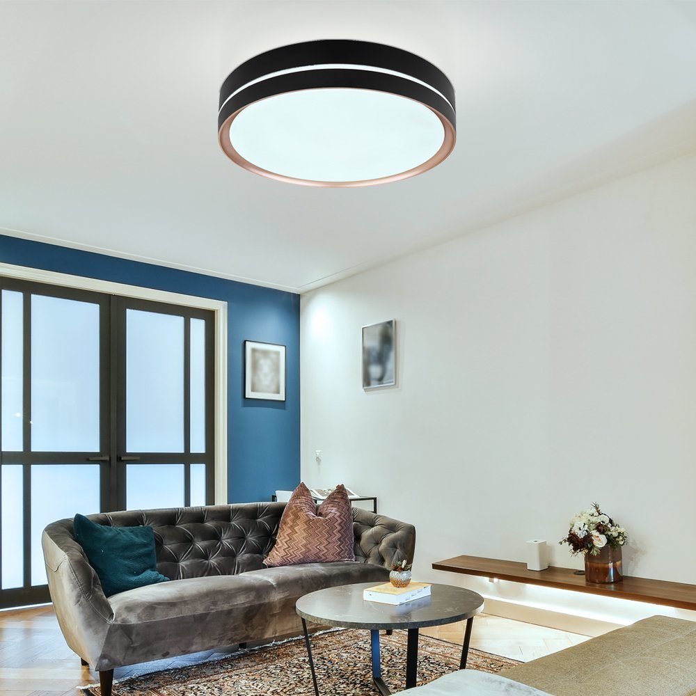 GLOBO LIGHTING LED Deckenleuchte, LED-Leuchtmittel fest verbaut, Warmweiß, Neutralweiß, Tageslichtweiß, LED Deckenleuchte Wohnzimmerlampe dimmbar Fernbedienung CCT D 38,5 cm