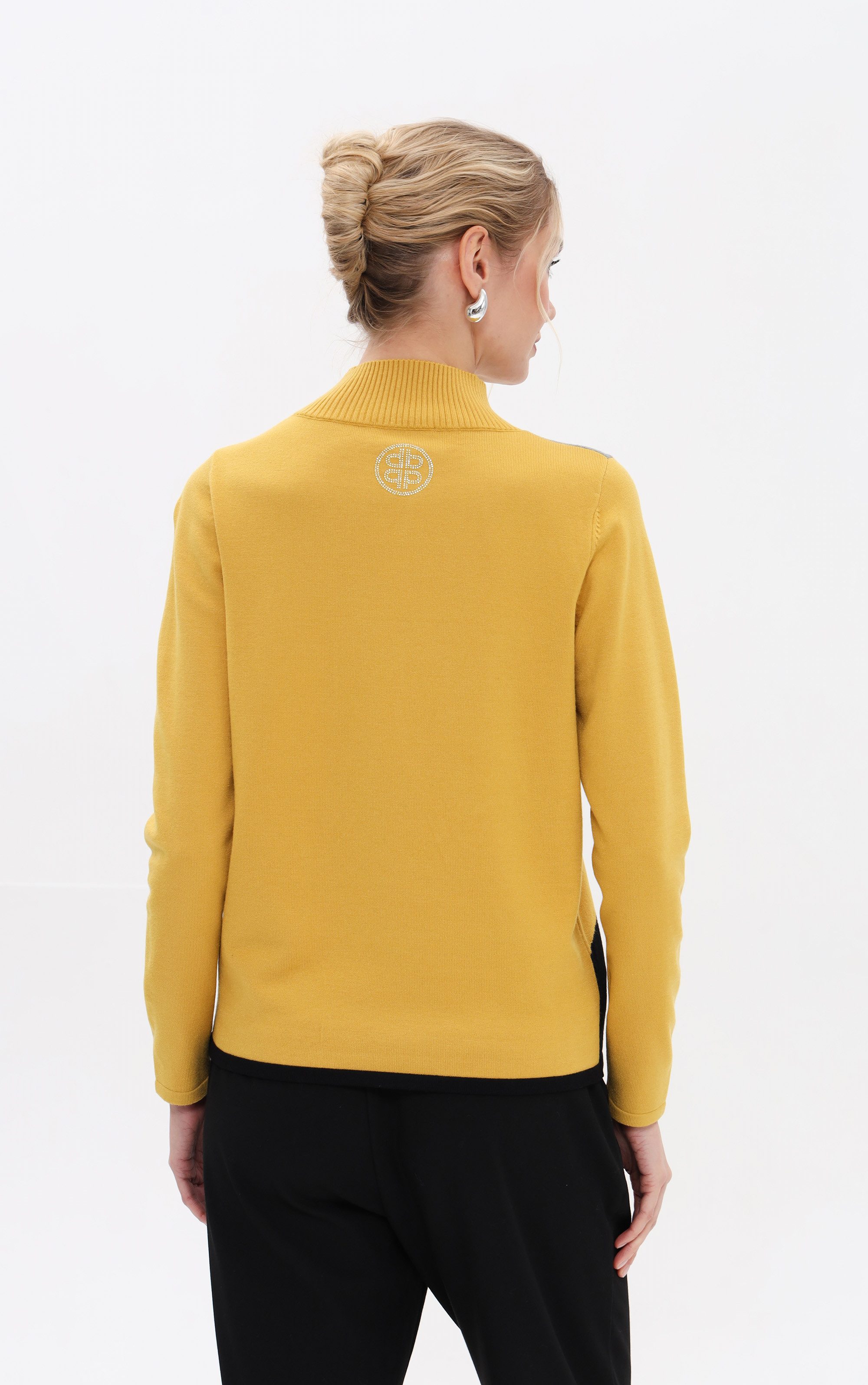 Passioni Rollkragenpullover mit Farbblock