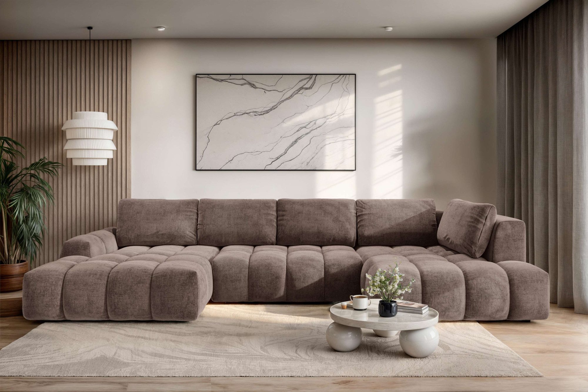OTTO home Wohnlandschaft AZITA U-Form, Breite 363 cm - OTTO. Verlässliche Qualität., wahlweise als Schlafsofa mit Bettkasten, Bubble-Optik