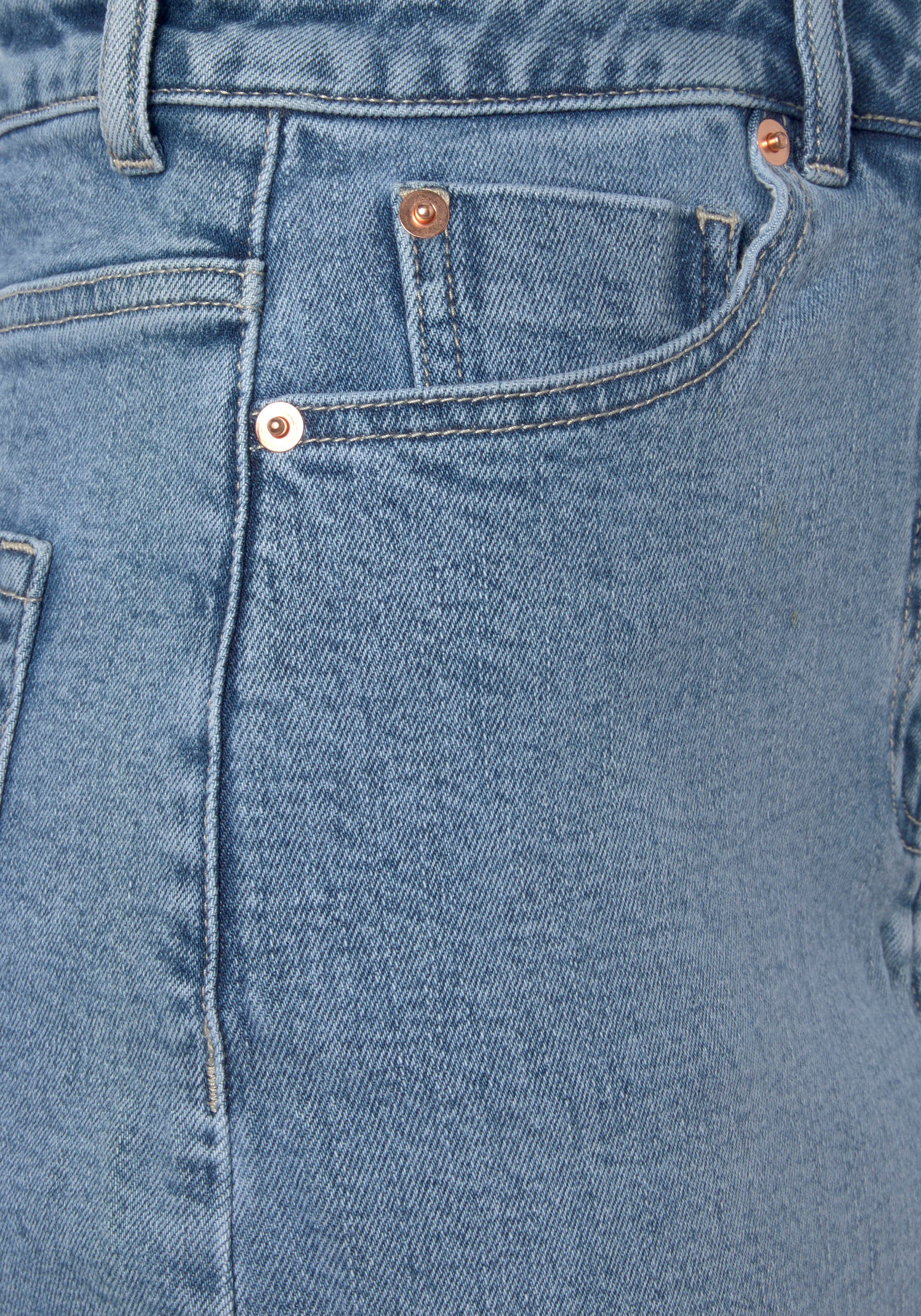 Buffalo Jeansrock in figurbetonter Form in Midilänge mit Schlitz vorne modischer Denimrock mit Schlitz, Sommerrock in Midilänge aus Jeans