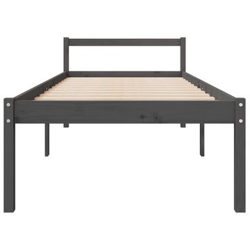 vidaXL Bett Seniorenbett Grau 100x200 cm Massivholz Kiefer