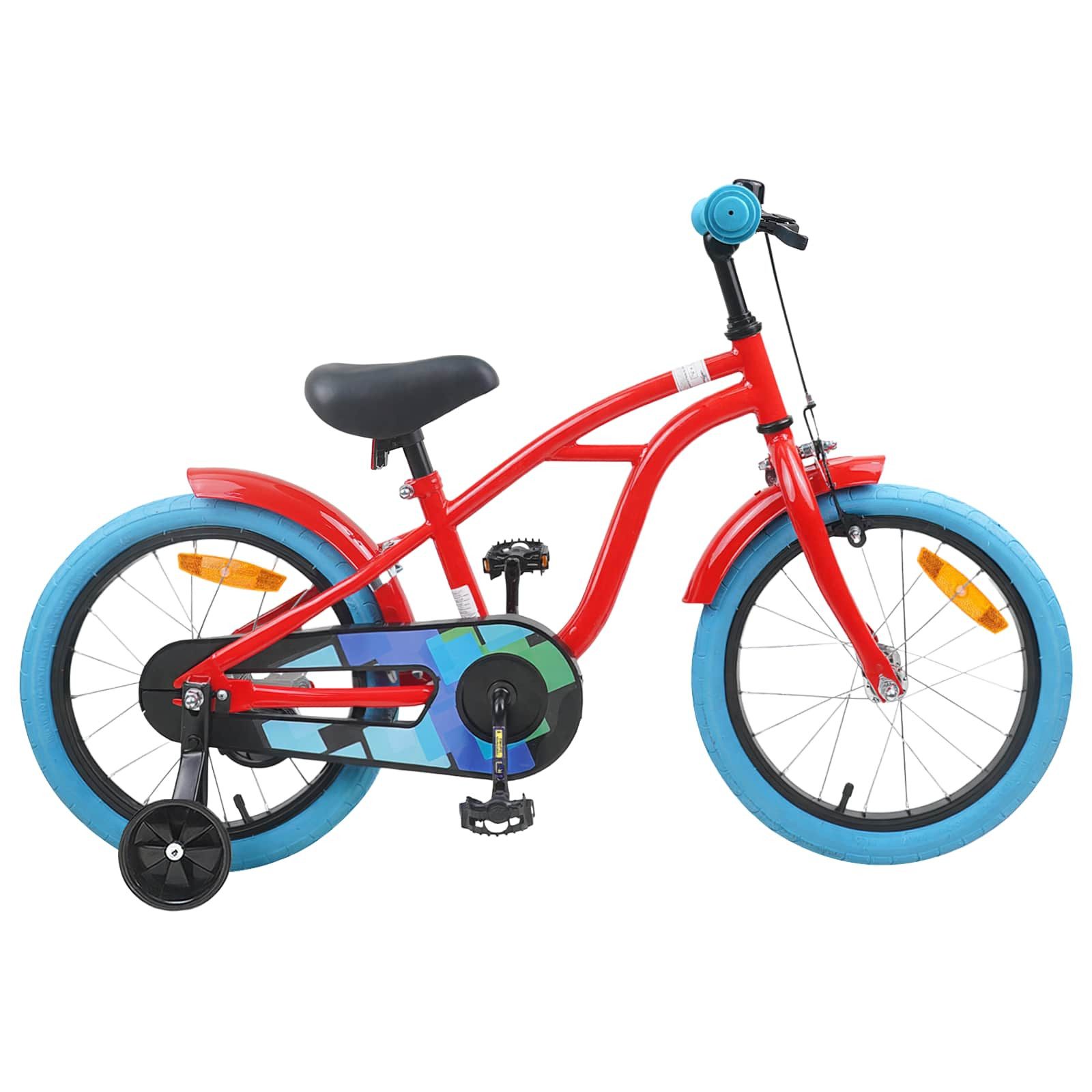 vidaXL Kinderfahrrad 112,5 x 51 x 75 cm Kinderfahrrad 16 Zoll für 4-6 Jahre alt Rot