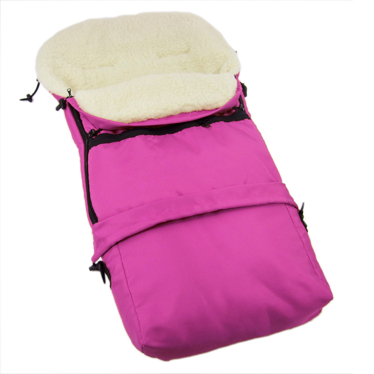 BambiniWelt by Rafael K. Fußsack Winterfußsack Wintersack Kinderwagen Buggy universal Lammwolle 3in1, geeignet für 3 und 5-Punkt-Gurtsysteme