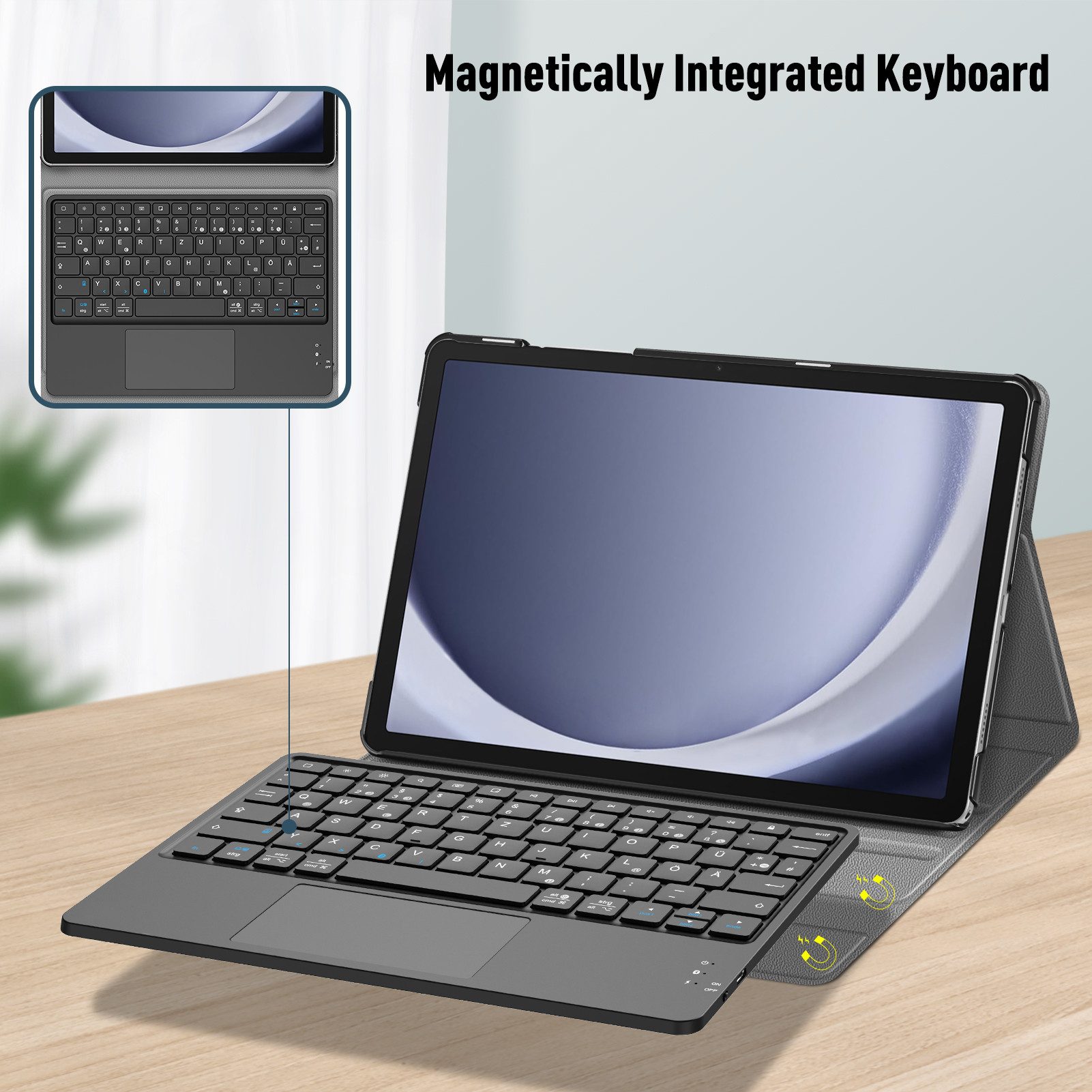Fintie Hülle für Samsung Galaxy Tab A11+ Plus 11" 2025/Tab A9+ Plus 11'' 2023 Tablet-Tastatur (Deutscher Tastatur mit Touchpad Magnetisch Abnehmbarer Keyboard) – Bild 4 von 5