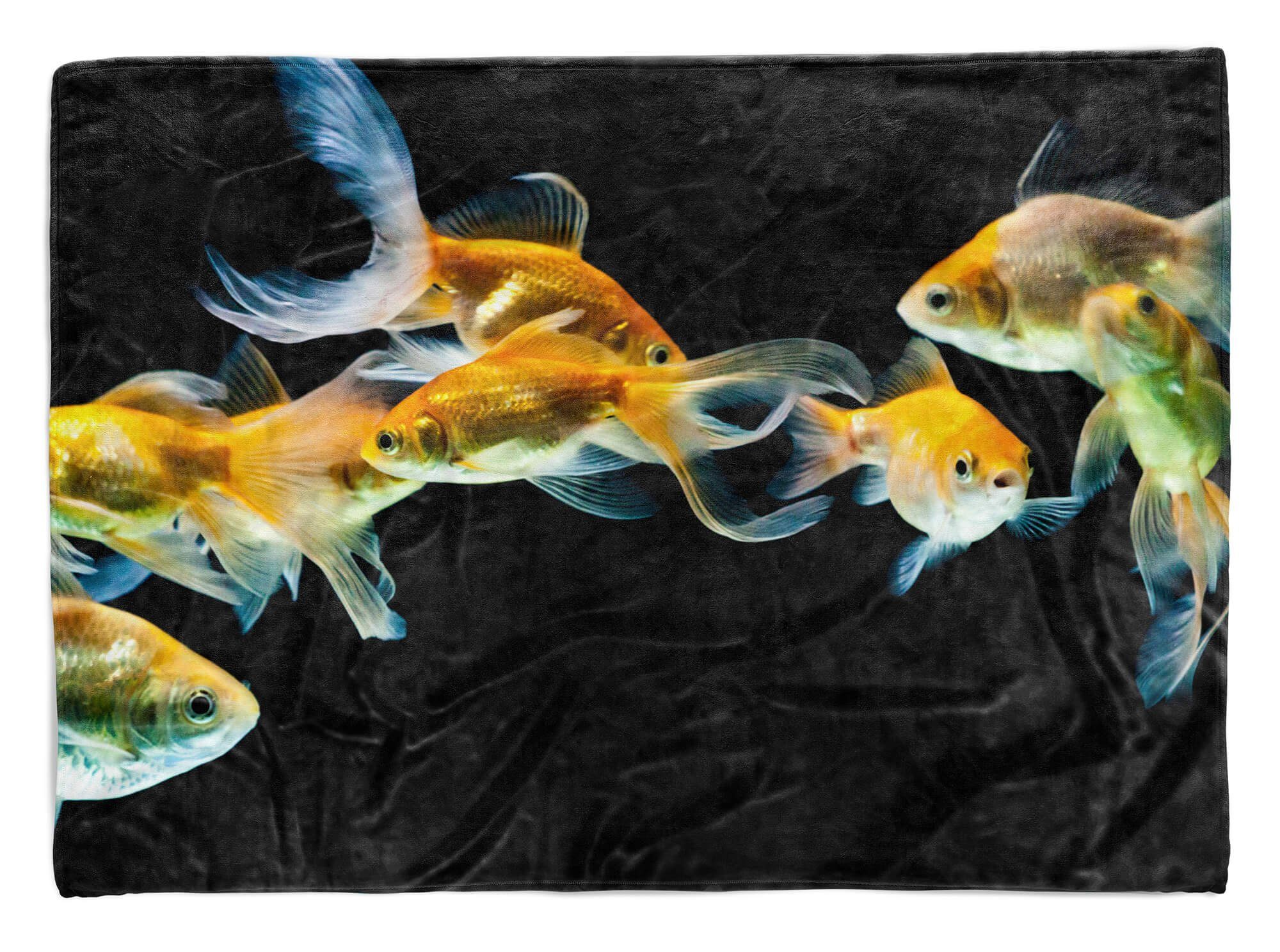 Sinus Art Handtücher Handtuch Strandhandtuch Saunatuch Kuscheldecke mit Tiermotiv Goldfische, Baumwolle-Polyester-Mix (1-St), Handtuch