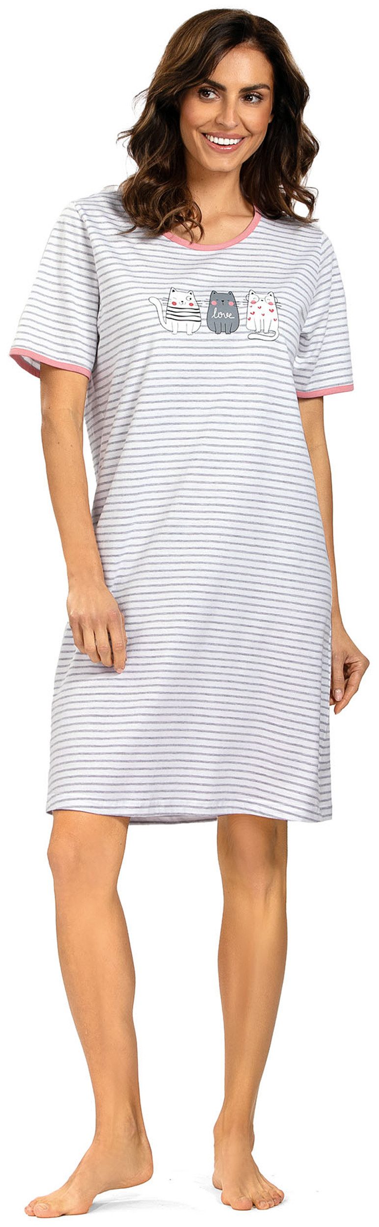 comtessa Nachthemd Feeling Good (Set, 1-tlg., 1-teilig) Damen Sleepshirt ca.95cm Schlafshirt Baumwolle auch große Größen