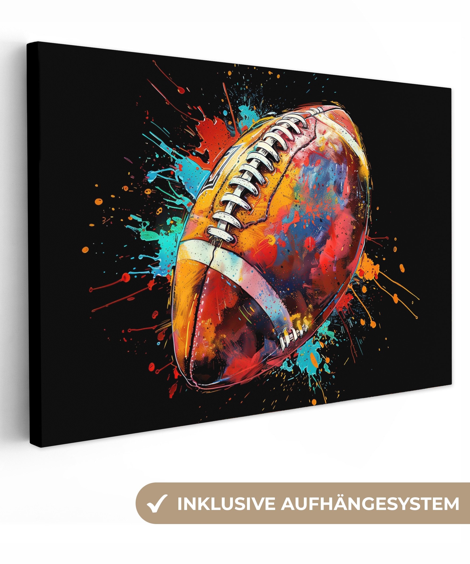OneMillionCanvasses® Leinwandbild Graffiti - Sport - Rugby - American Footb günstig online kaufen