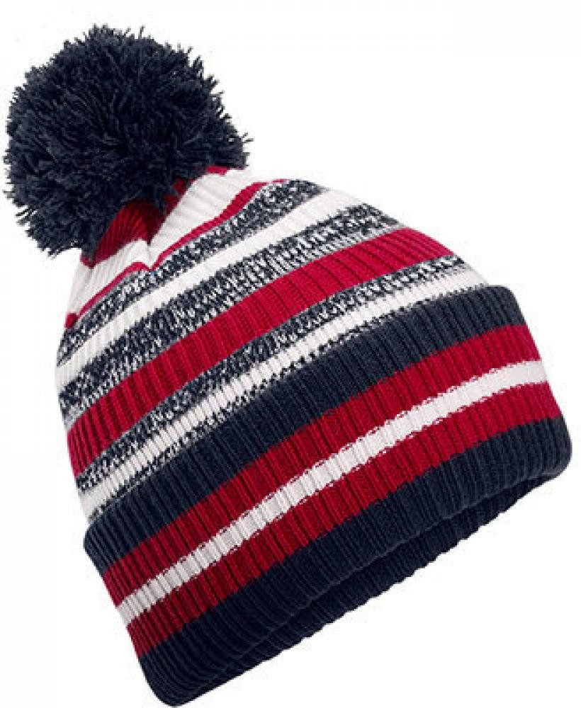 Bommelmütze Multi-Sport Fan Beanie Mehrstreifiges Design