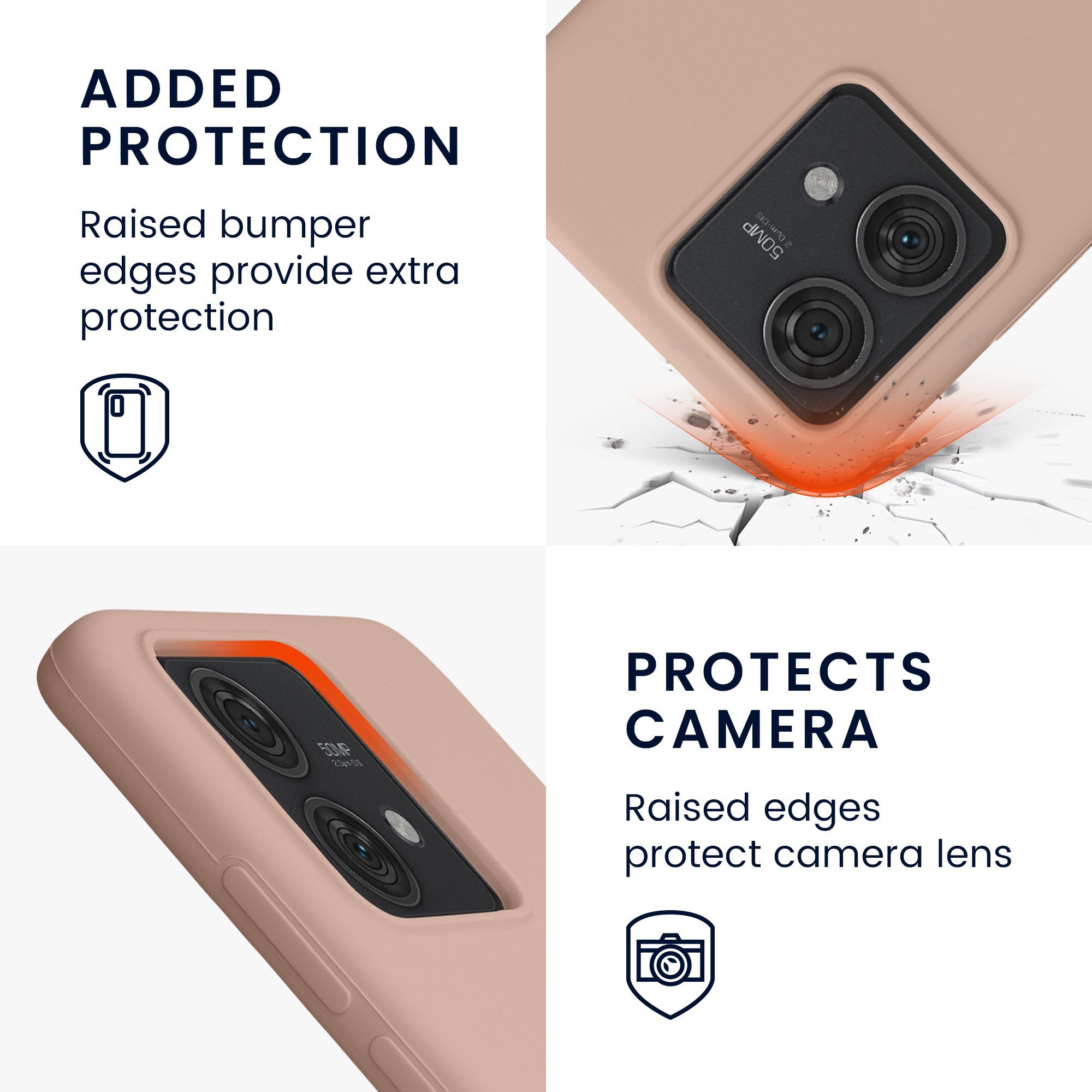 kwmobile Handyhülle Handyhülle für Motorola Edge 40 Neo Hülle, Weiches Handy Silikon Case - Schutzhülle Cover