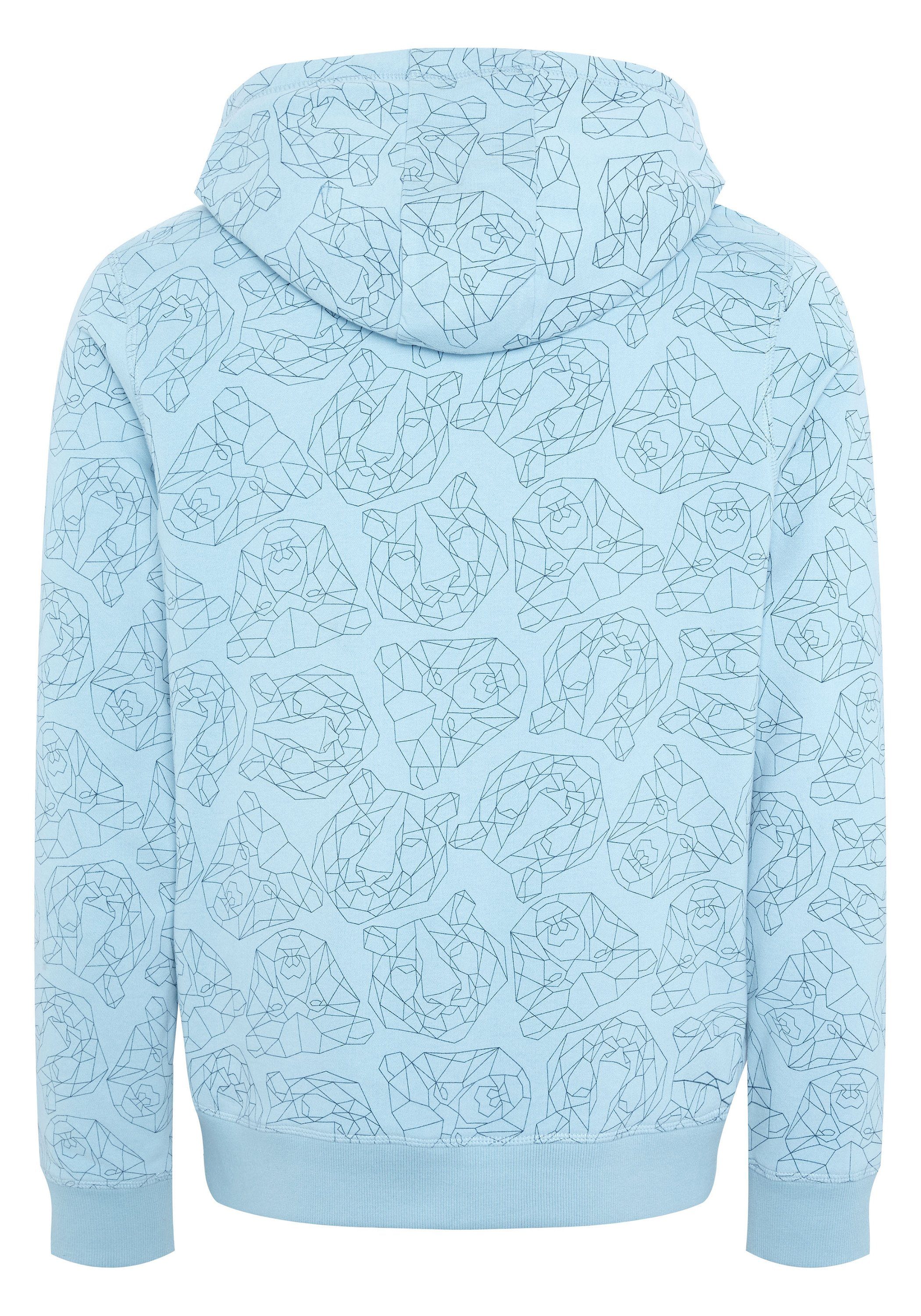 grafisch Kapuzensweatshirt DENIM 4048 Blue/Dark interpretierten OKLAHOMA im Light PREMIUM Blue Animal-Design