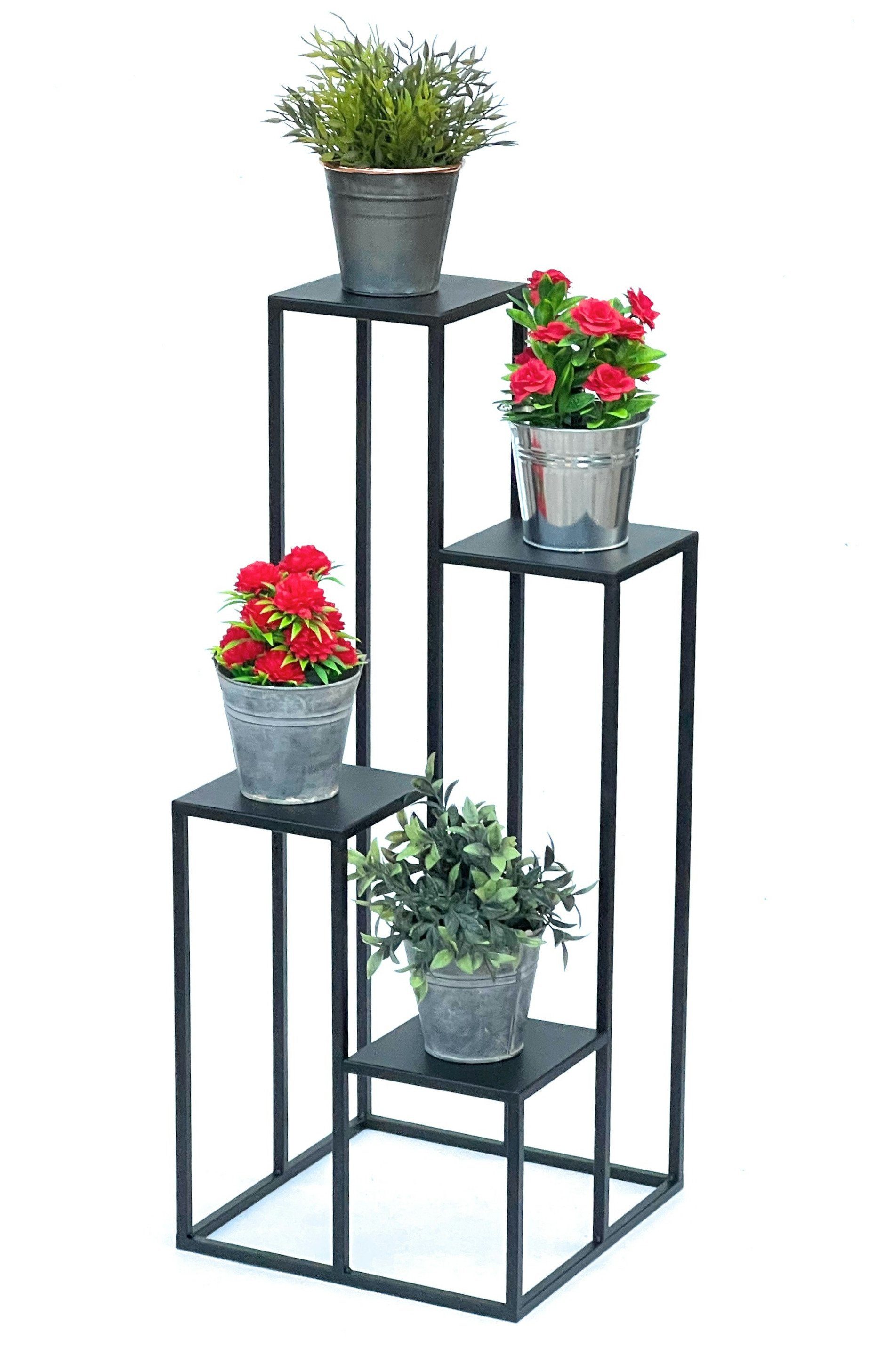 DanDiBo Schwarz Metall 90 Blumenhocker Blumentreppe Blumenständer Pflanzenständer cm Modern