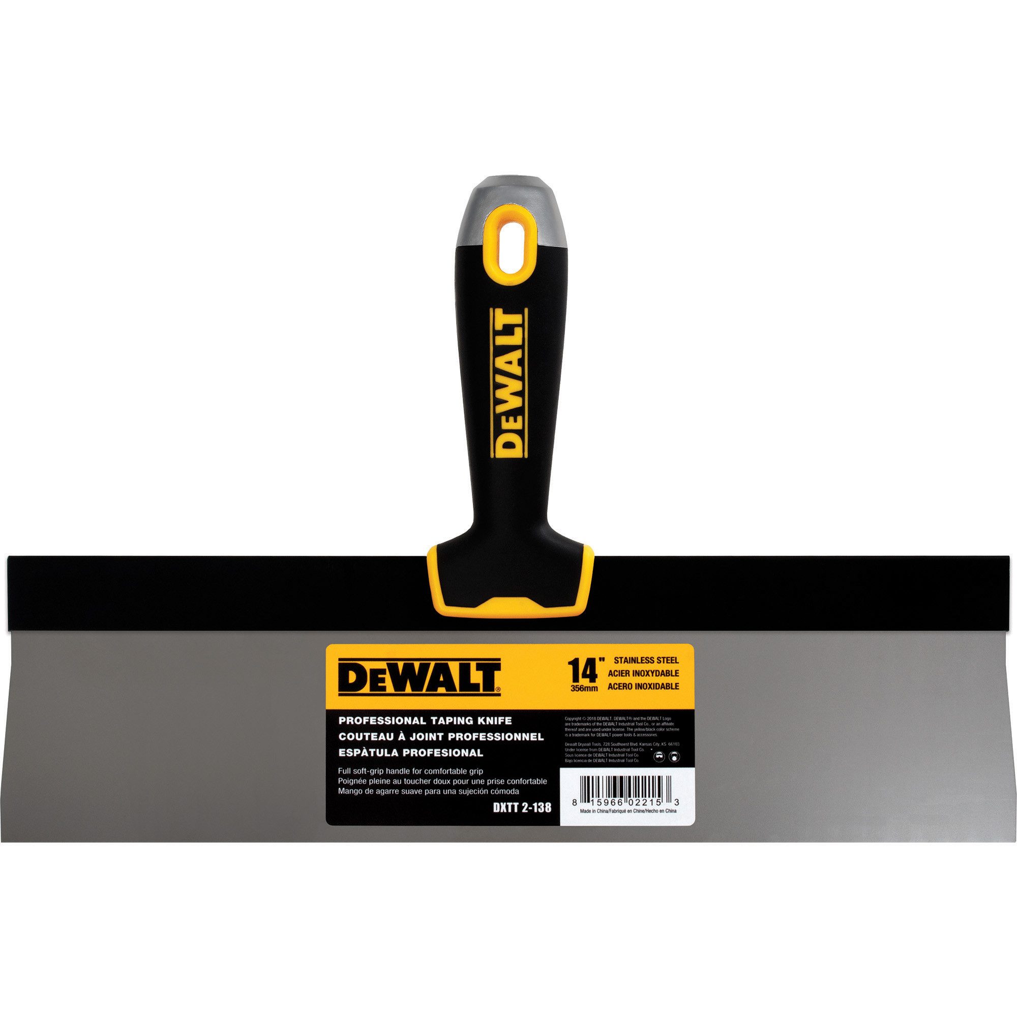Flächenspachtel DeWALT Spachtel mit weichem Griff 14"/356mm 2-138