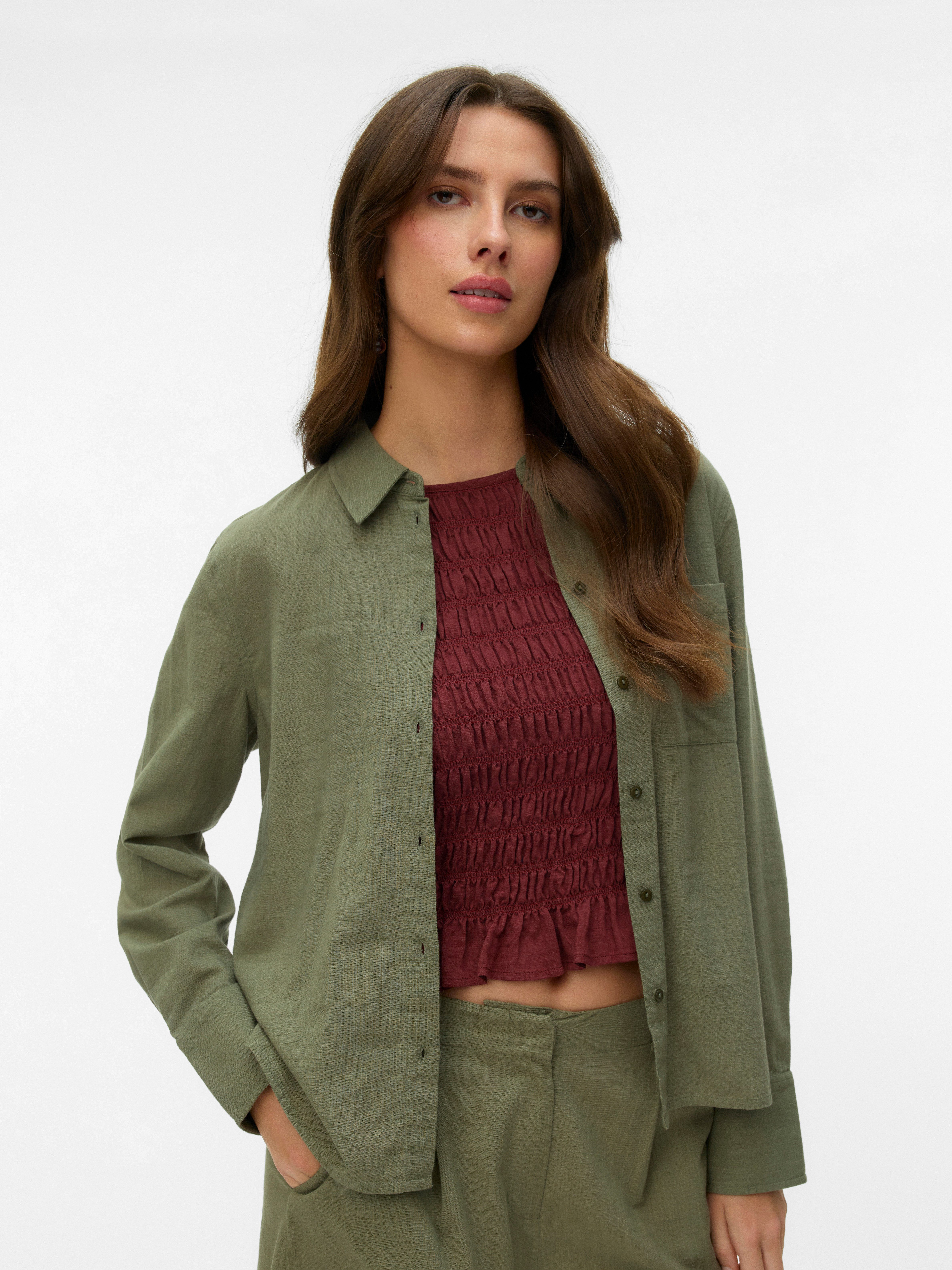 Vero Moda Langarmbluse VMCAIA LS SHIRT WVN NOOS Baumwollmischung, regular f günstig online kaufen