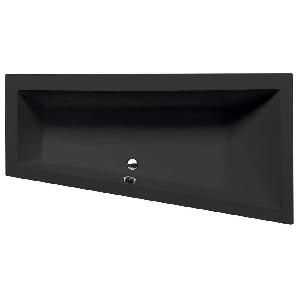 HAK24 Badewanne Raumspar Badewanne ANDRA 160x90x45cm, rechts, schwarz matt, (1-tlg)