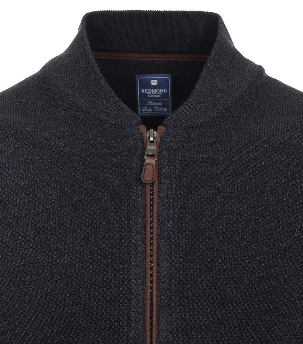 Redmond Strickjacke REDMOND Casual Herren Strickjacke Zipper Baumwolle Marine – Bild 4 von 4