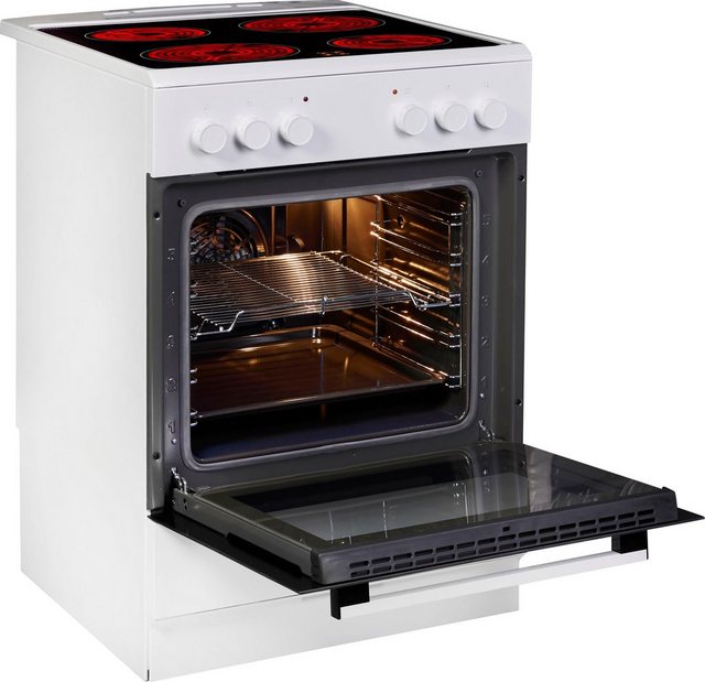 Amica SHC 913 011 W Standherd 60cm Elektro Weiß Grill Umluft Glaskeramik Kochfeld