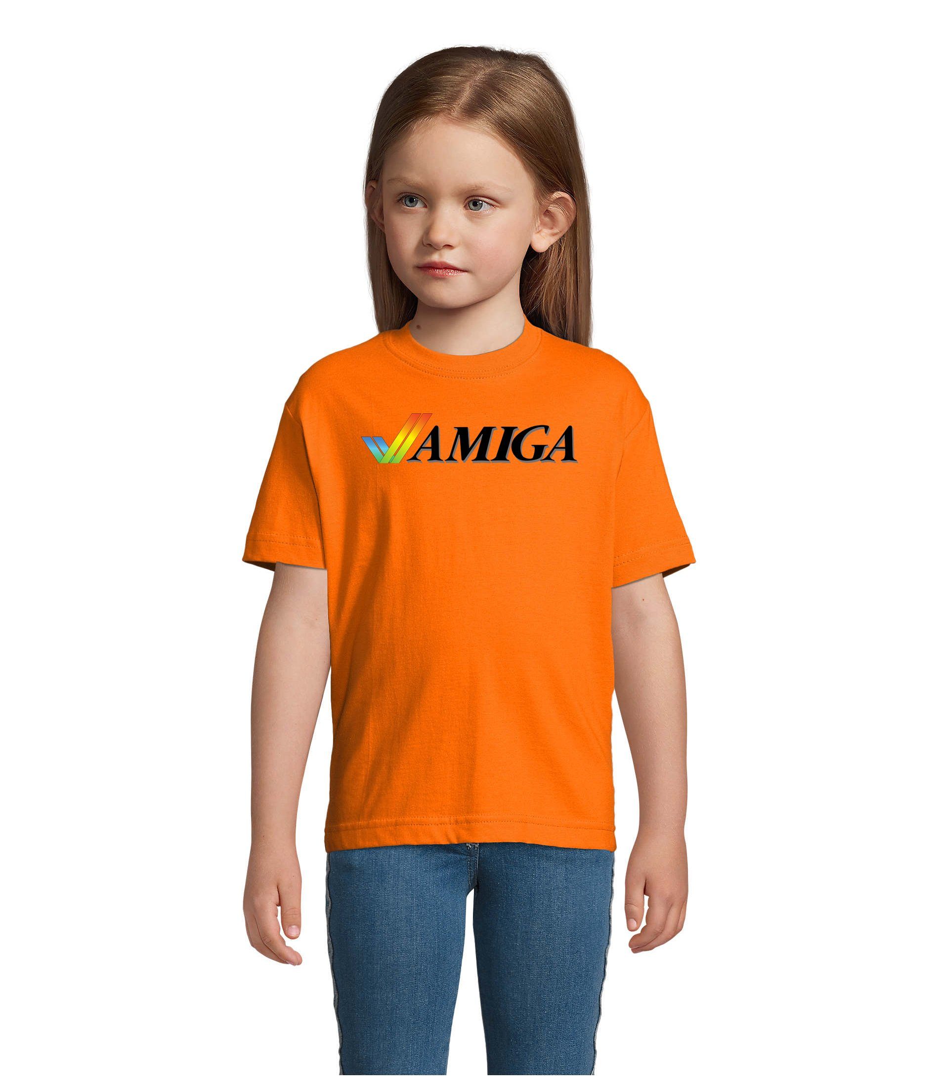 Nintendo Mädchen Brownie Amiga T-Shirt Kinder & Spiele Atari & Konsole Commodore Blondie Jungen Orange