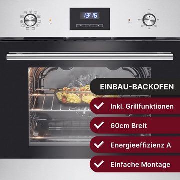 BOMANN Einbaubackofen EBO 7909, mit Heißluft & Umluftgrill, 56L Nutzinhalt