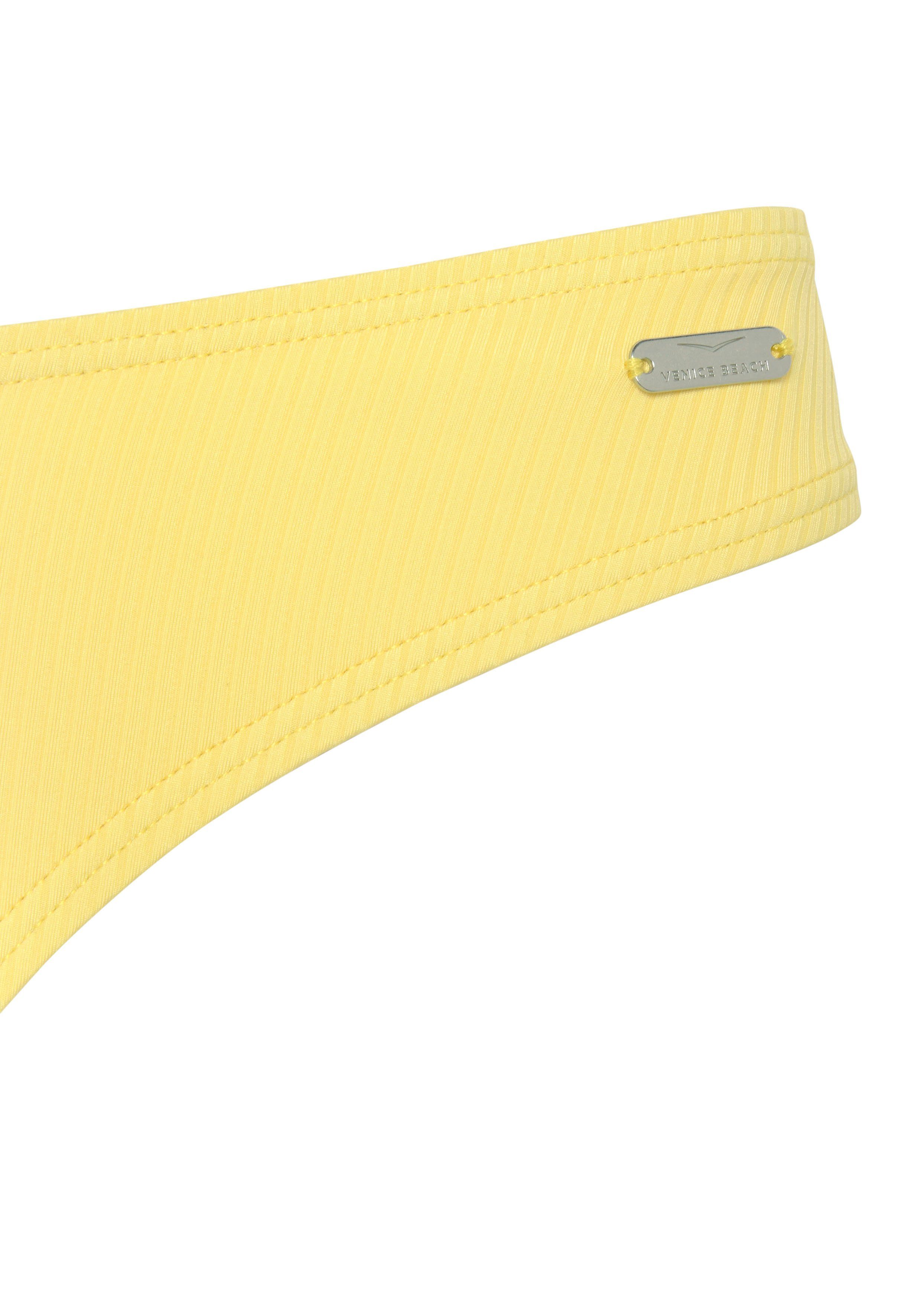 Venice Beach Bikini-Hose Lucky aus gerippter Strukturware