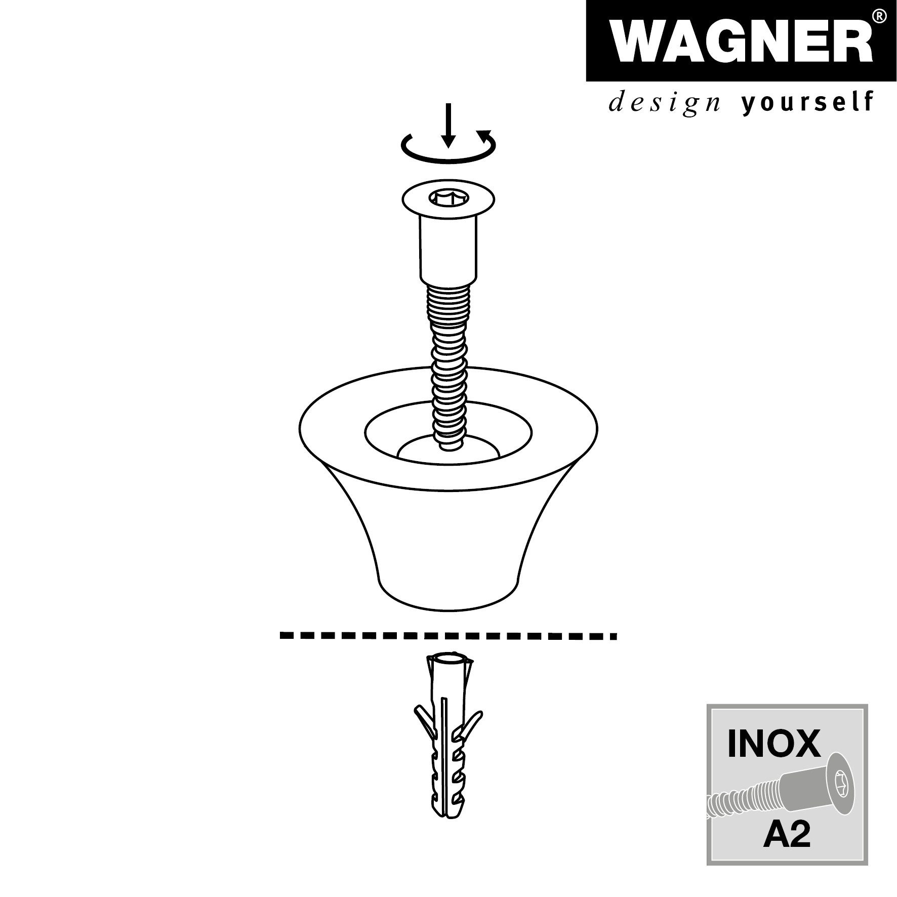 WAGNER design yourself Türstopper Boden-/Wandtürstopper Retro OURDOOR - Ø 50 x 30 mm, diverse Formen, Stopper aus hochwertigem Vollgummi & Edelstahlschraube