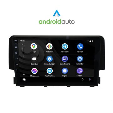 TAFFIO Honda Civic 16-22 9" Touchscreen Android Bluetooth GPS Navi CarPlay Einbau-Navigationsgerät