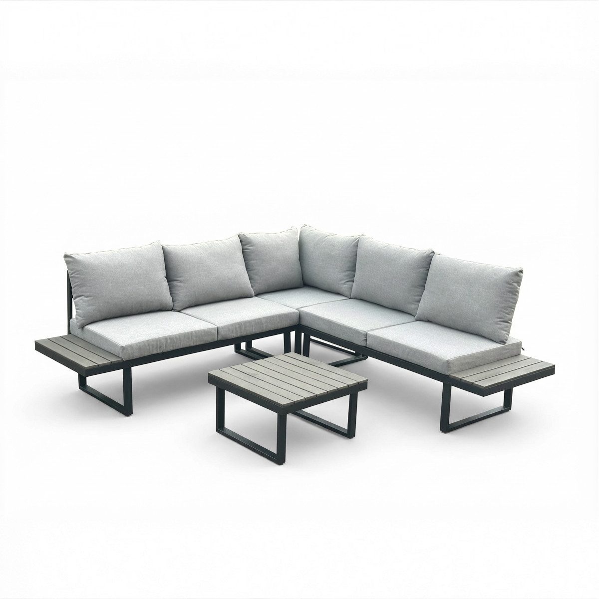 Greemotion Gartenlounge-Set [Pisa] Lounge-Set Garten Aluminium inkl. Auflagen, (4-tlg), inkl. Auflagen