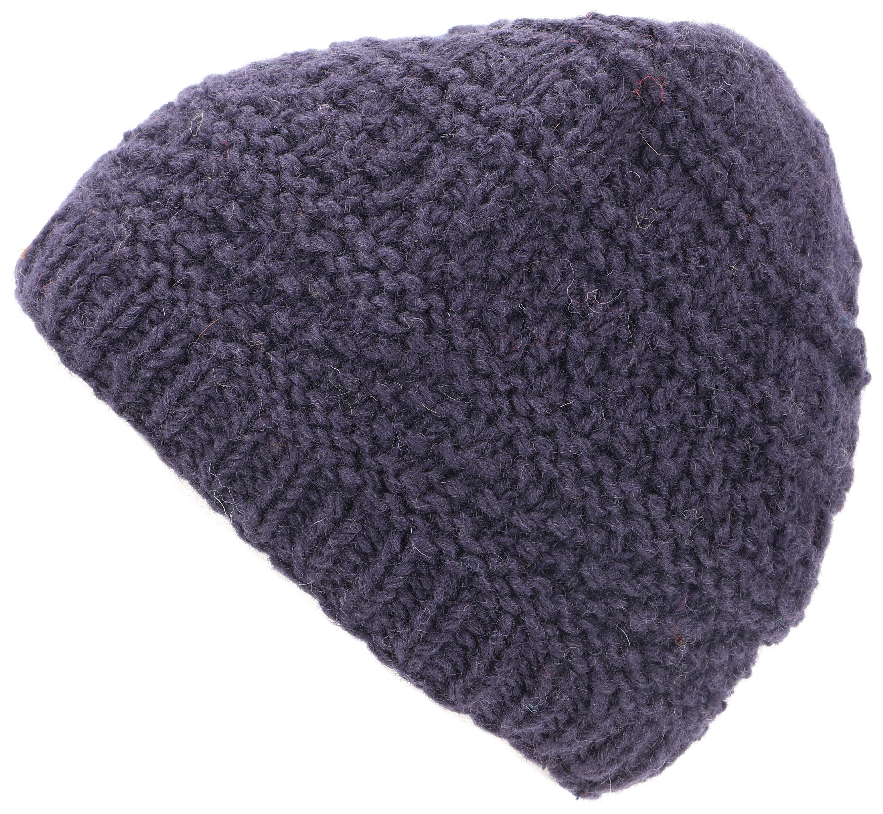 Guru-Shop Strickmütze Einfarbige handgestrickte Wollmütze aus Nepal -.. günstig online kaufen