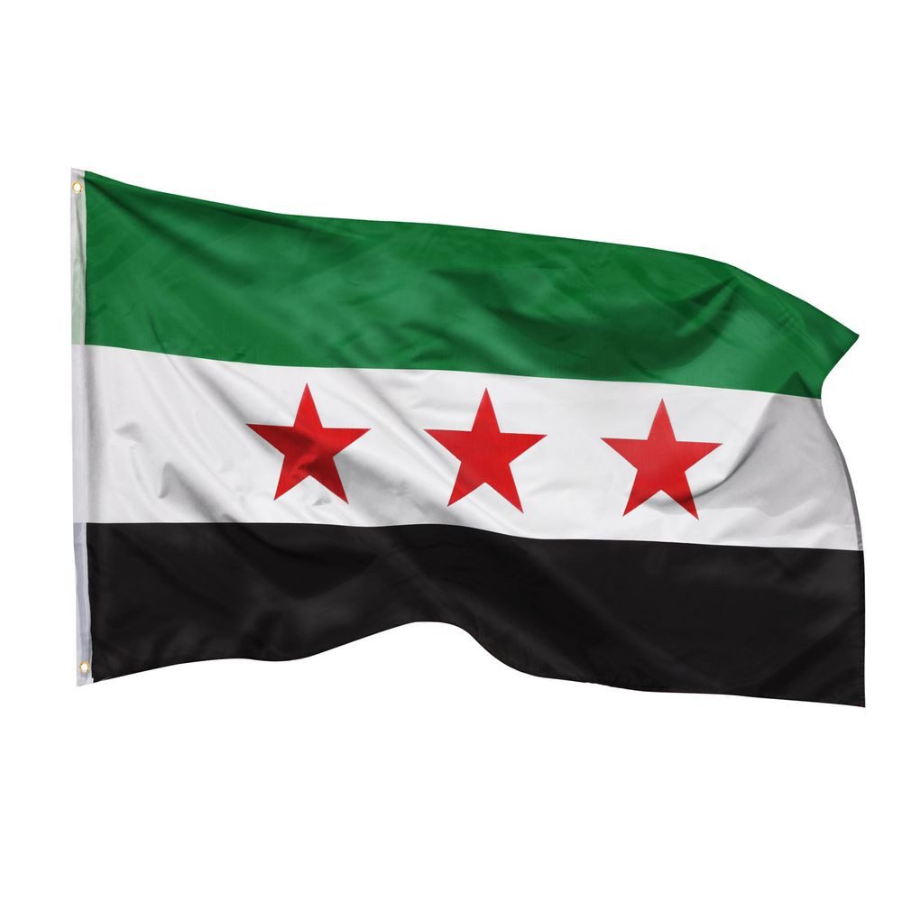 PHENO FLAGS Flagge Syrien Flagge - Syrienfahne 90 x 150 cm, Strapazierfähige Fahne für Fahnenmast, mit 2 Ösen