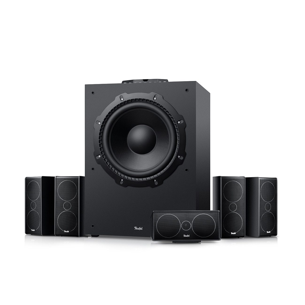 Teufel CONSONO 35 CONCEPT Surround Power Edition "5.1-Set" Wireless Lautsprecher (Bluetooth, HDMI, AUX, 150 W, Integrierter AV-Receiver mit Bluetooth 5.0 Qualcomm® aptX™, sowie HDMI)