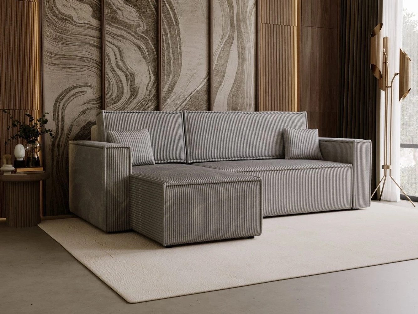 GrainGold Ecksofa mit Schlaffunktion und Bettkasten günstig online kaufen