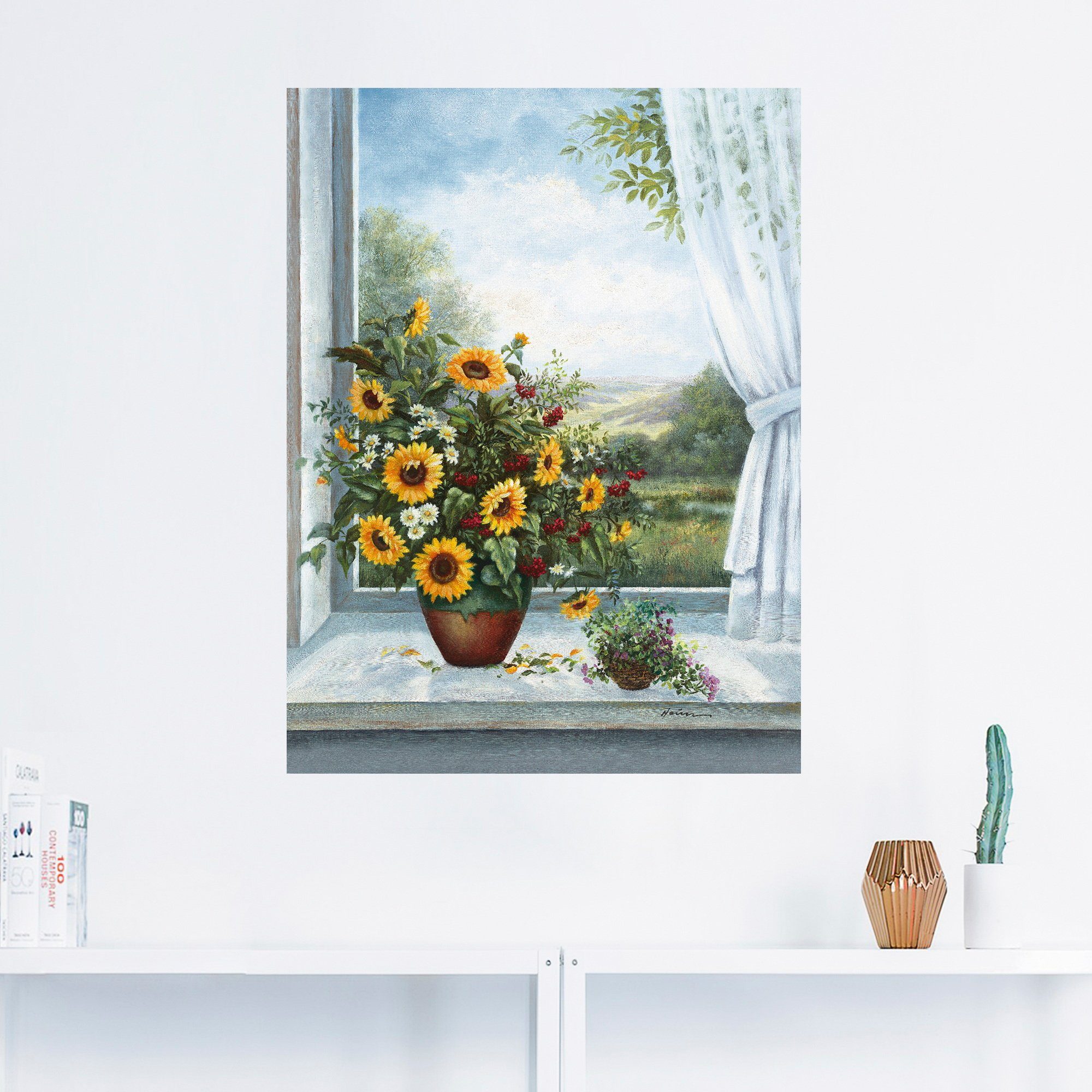 Wandaufkleber Poster versch. als St), Fenster, Größen Artland Sonnenblumen Alubild, Leinwandbild, oder Wandbild (1 am in Arrangements