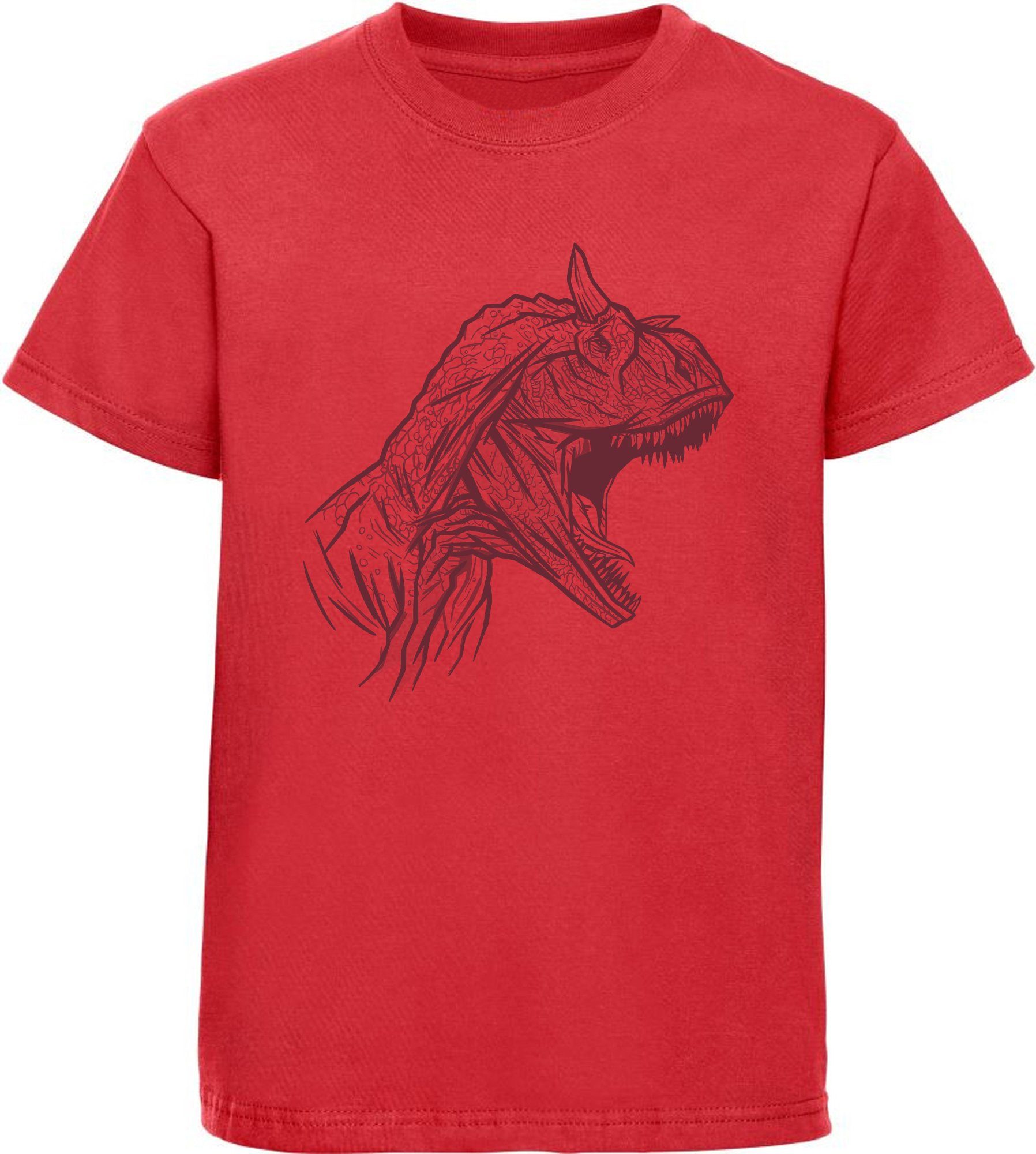 Print-Shirt bedrucktes Kinder T-Shirt mit Carnotaurus Kopf