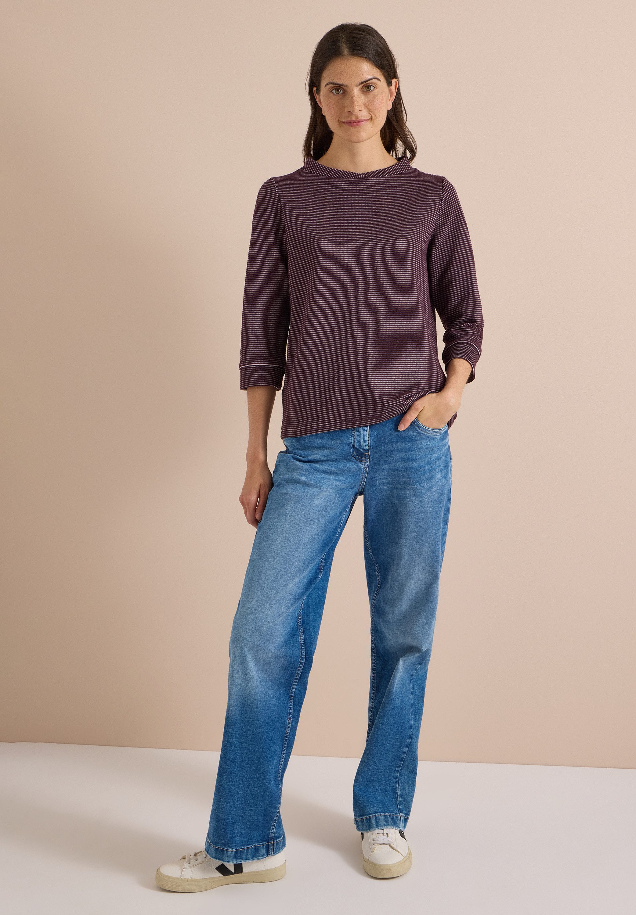 CECIL 3/4-Arm-Shirt mit Ottoman-Struktur – Bild 3 von 5